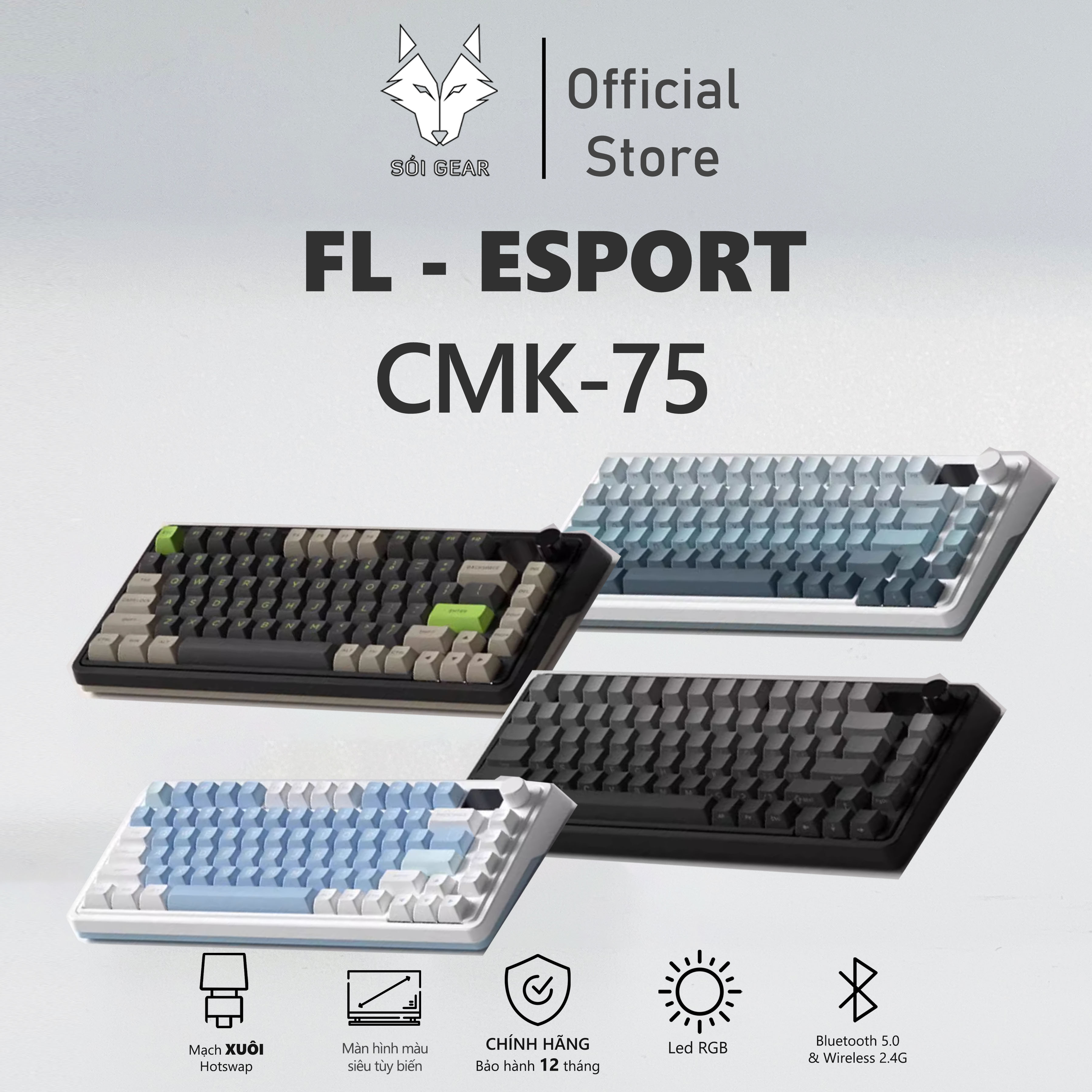 [In Stock] Bàn phím cơ FL-CMK75 | 3 modes | Mạch xuôi