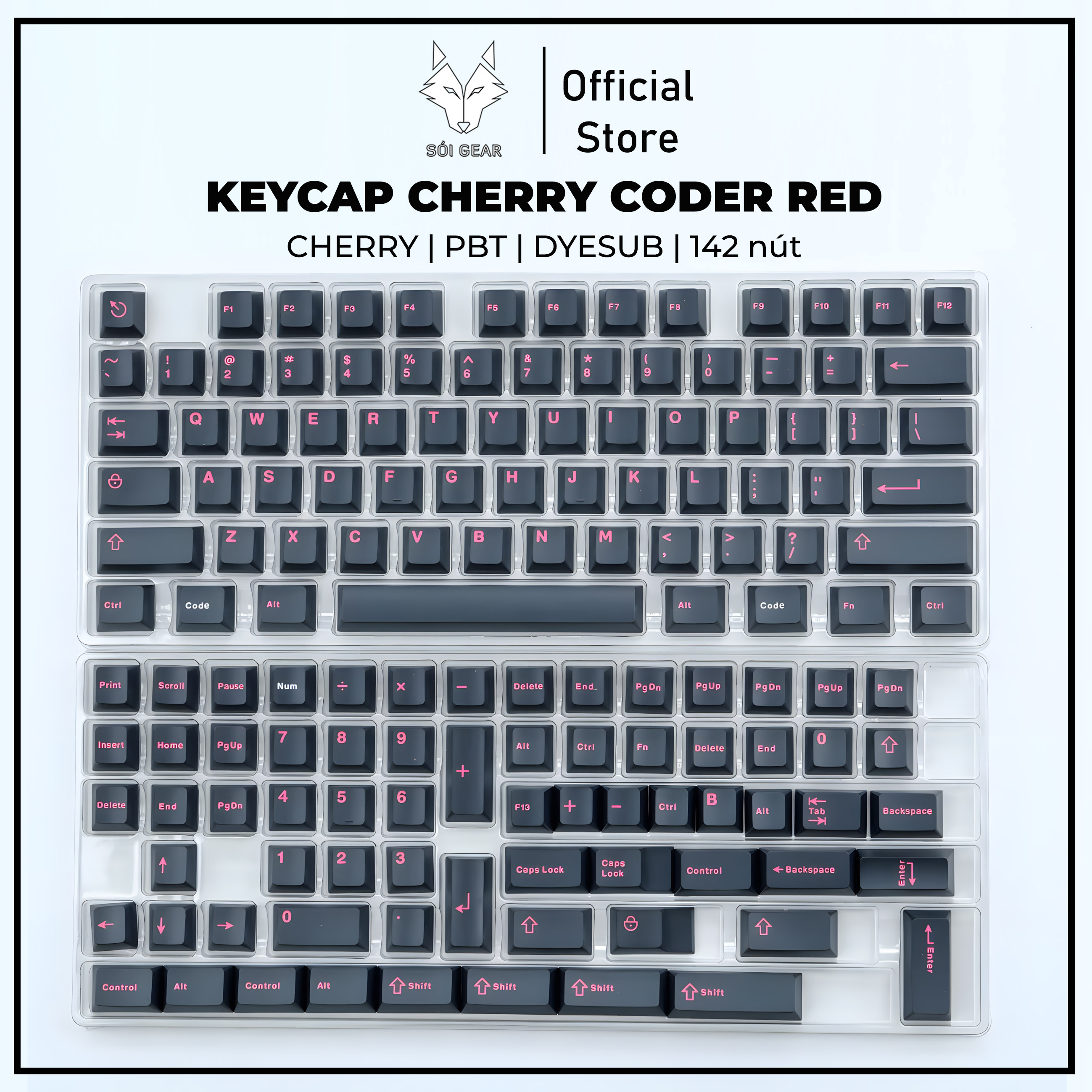 Keycap Cherry Aifei Coder Red ABS Doubleshot