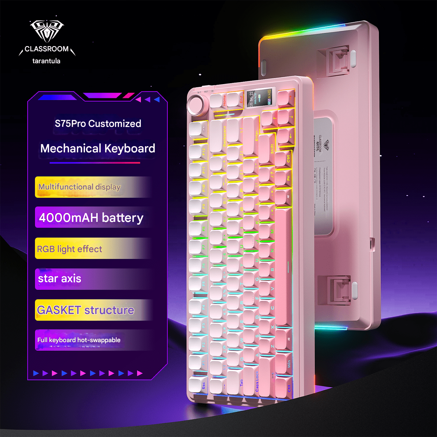 [Pre-Order] AULA S75 PRO - Bàn phím cơ Không dây 3 Mode | Mạch Xuôi | RGB