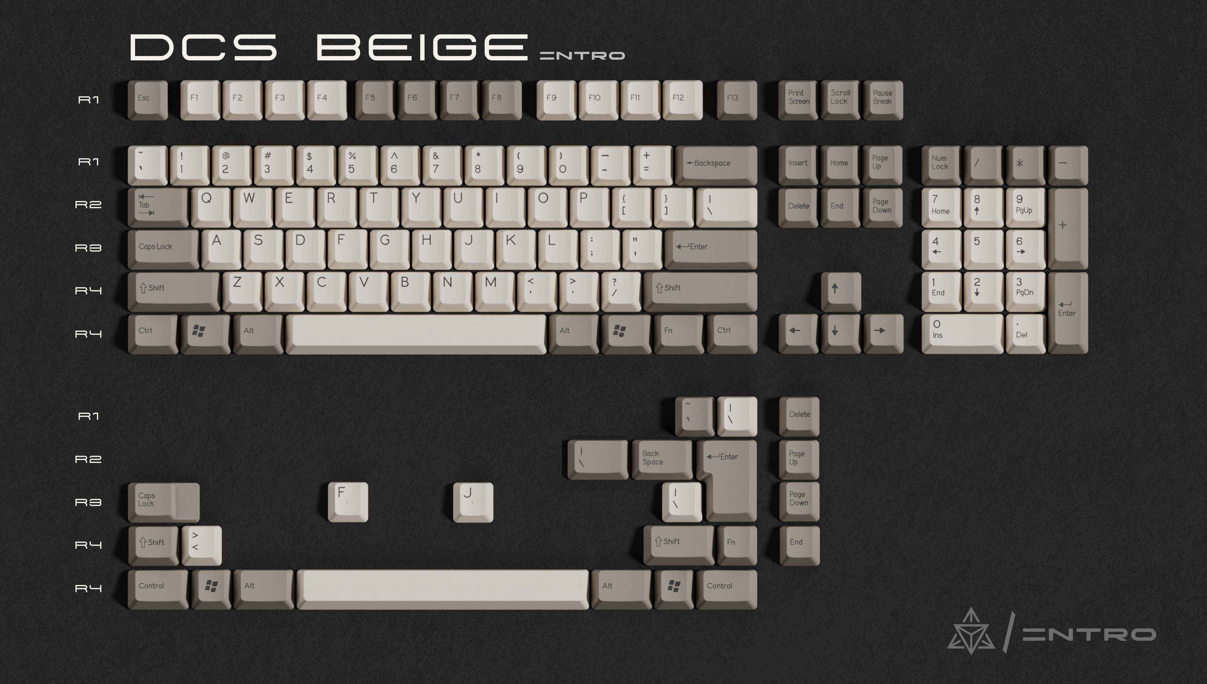 Keycap DCS Intro - WOB & Beige