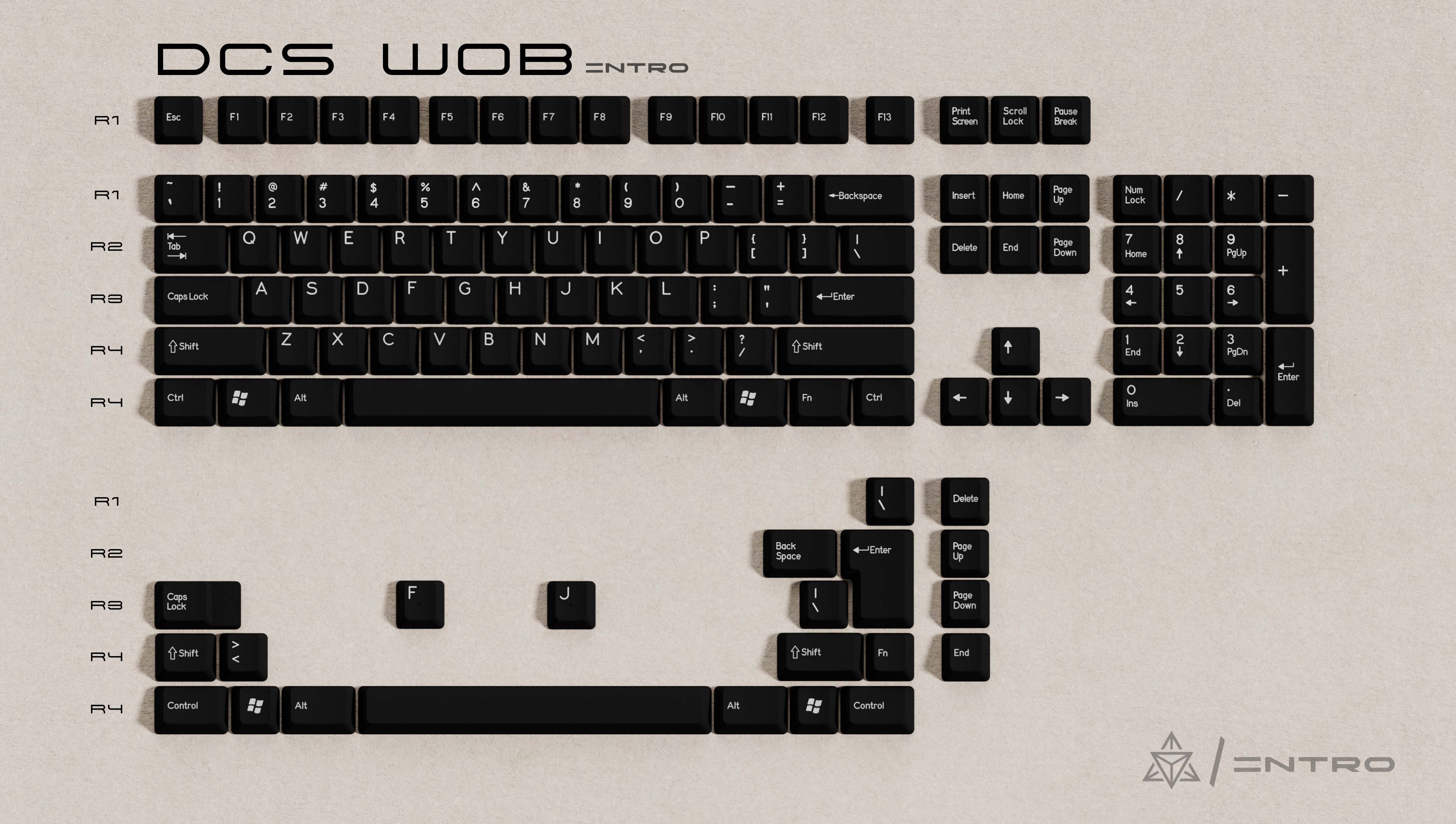 Keycap DCS Intro - WOB & Beige