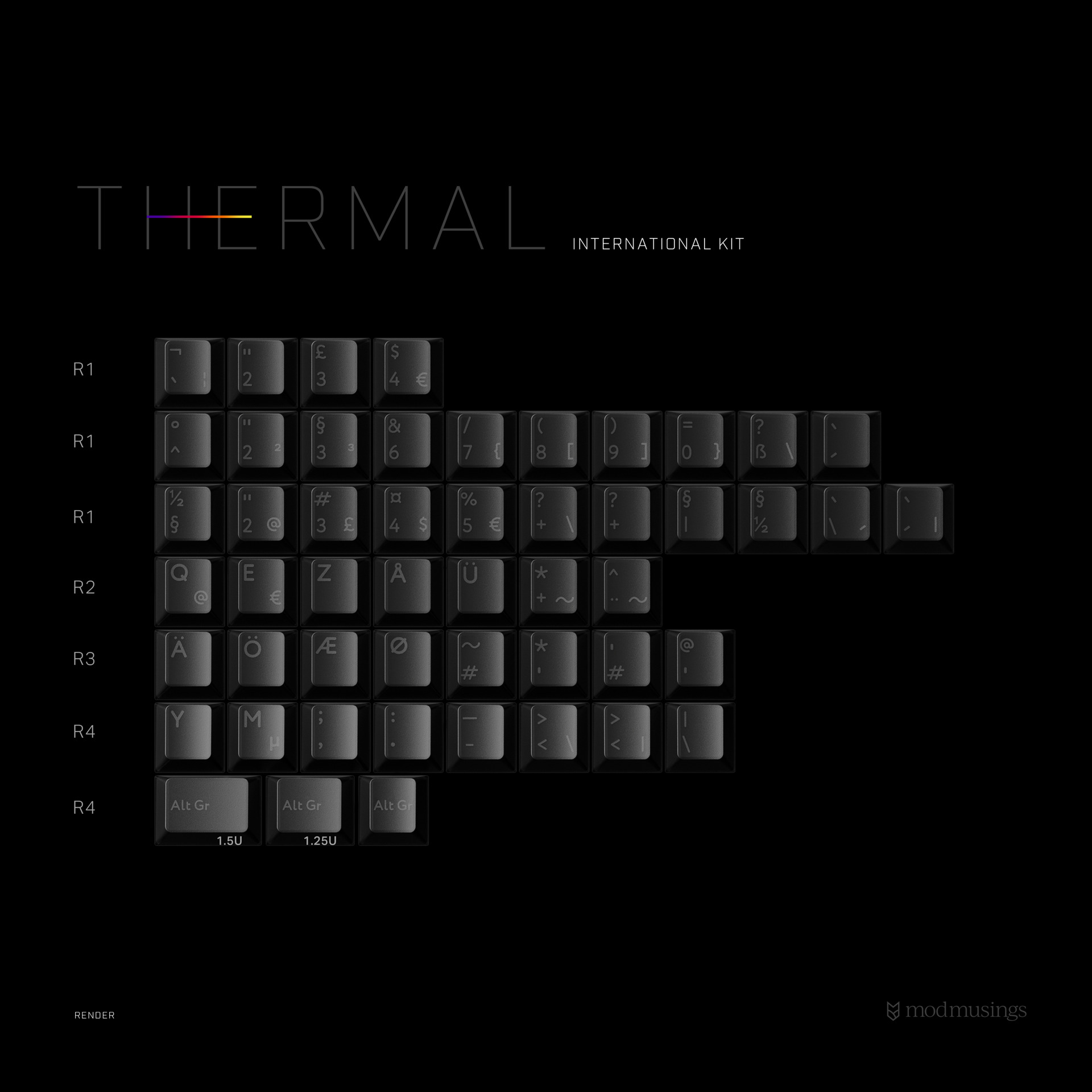 [Pre Order] Keycap PBTFans Thermal Cherry ABS Doubleshot