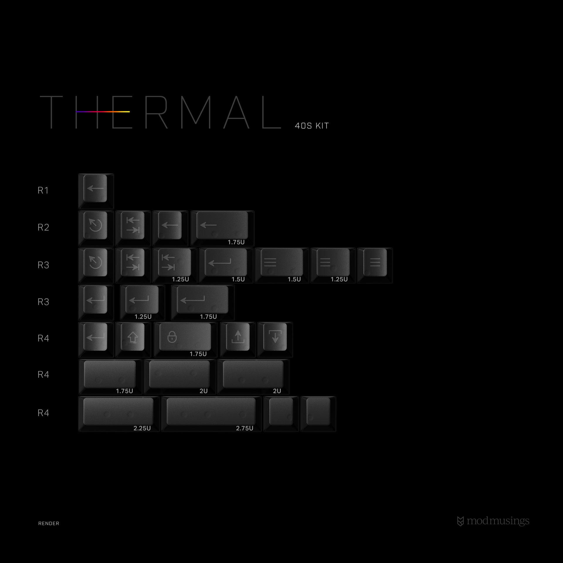 [Pre Order] Keycap PBTFans Thermal Cherry ABS Doubleshot
