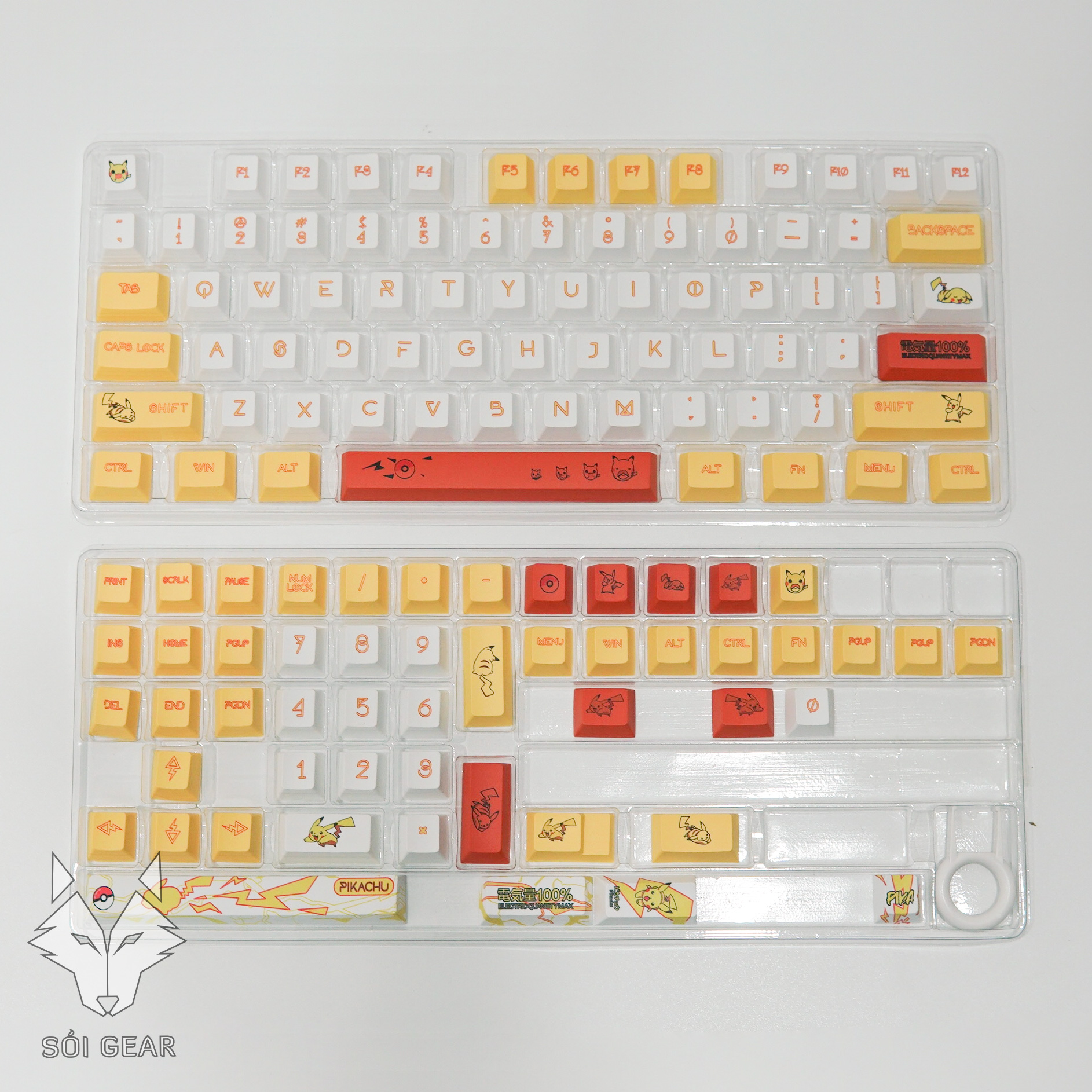 Keycap Mintcaps Cherry Pikachu PBT Dyesub
