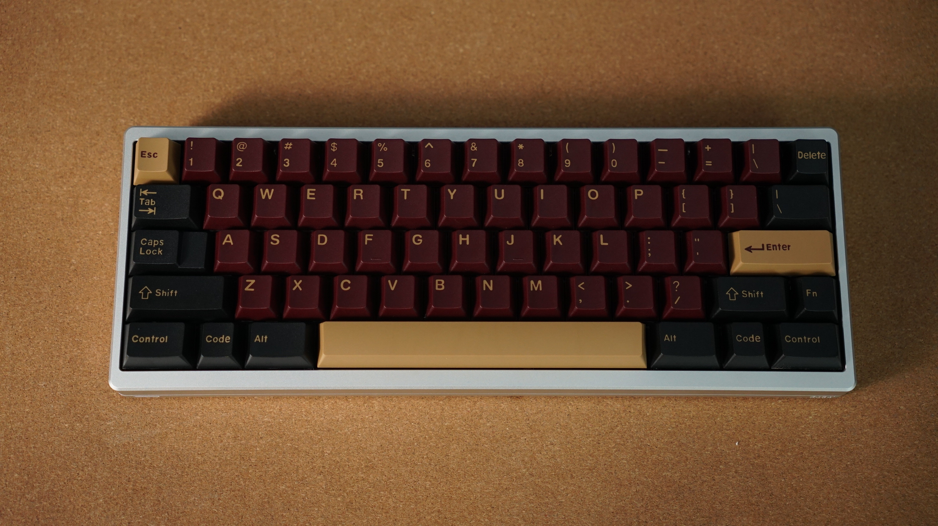 [Prebuilt by Sói] BD60 Anodized Quick Silver - Hutt - Keycap Red Samurai