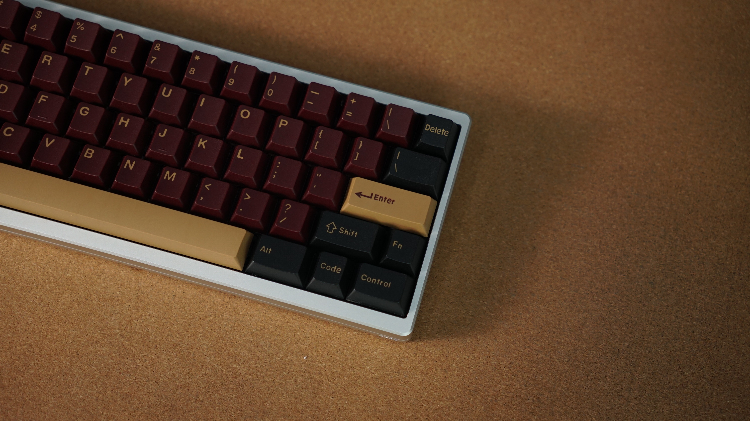 [Prebuilt by Sói] BD60 Anodized Quick Silver - Hutt - Keycap Red Samurai