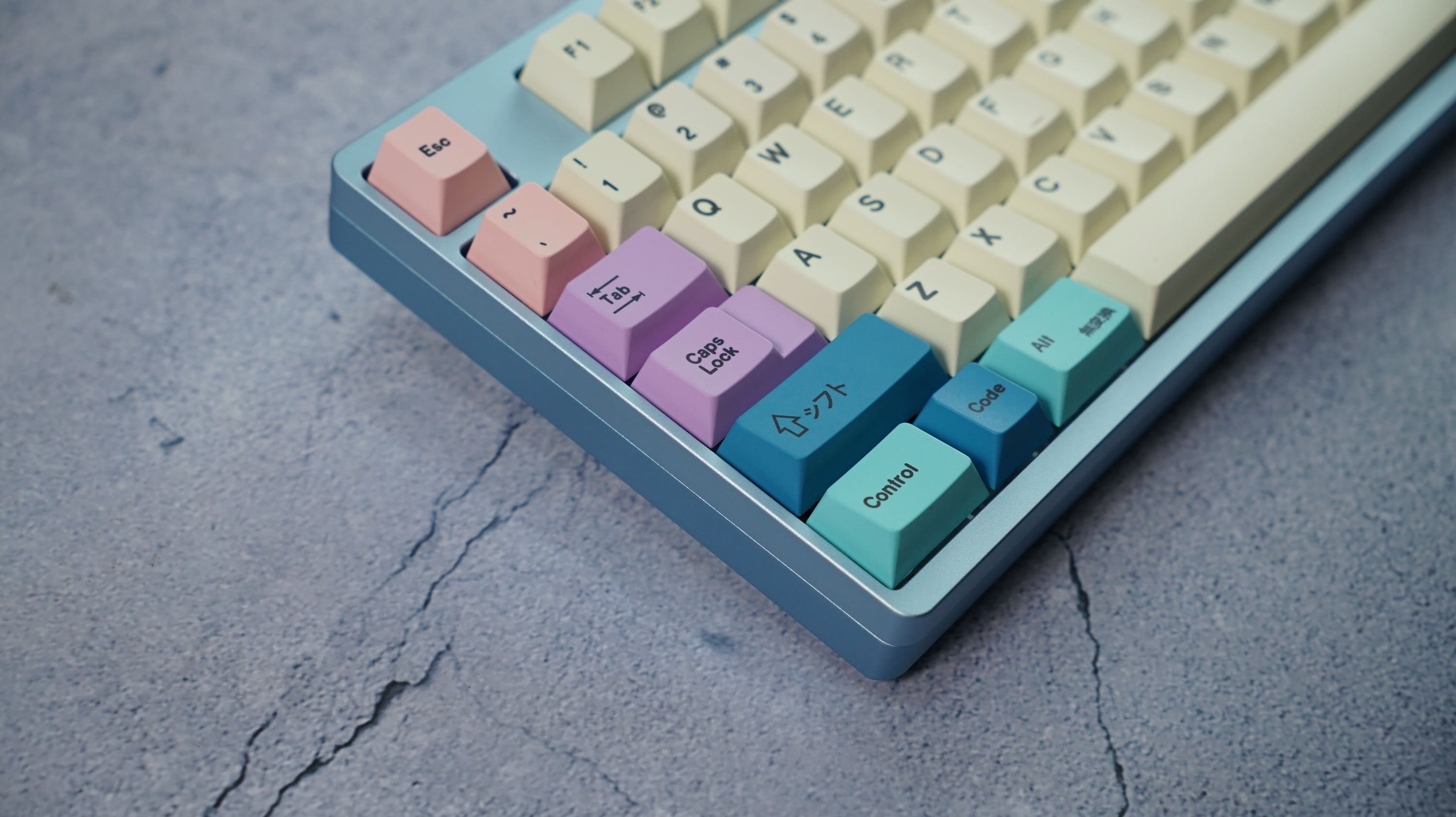 [Prebuilt by Sói] Molly80 Anod Blue - WK- Switch Neo Azure Linear - Keycap Cherry Fairy Gradient R2
