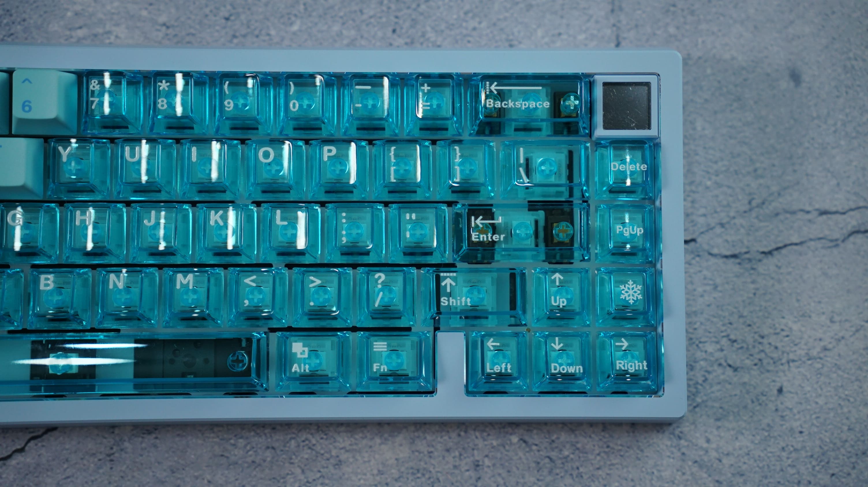 [Prebuilt by Sói] Zoom65 V3 - E-Sky Blue - Silver Chamfer - Neo Azure - Mintcaps Núi Tuyết - Xanh Trời Full
