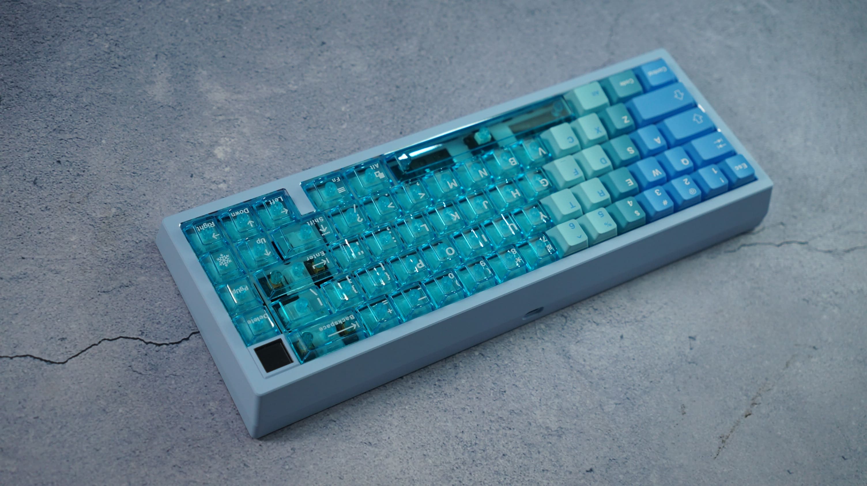[Prebuilt by Sói] Zoom65 V3 - E-Sky Blue - Silver Chamfer - Neo Azure - Mintcaps Núi Tuyết - Xanh Trời Full