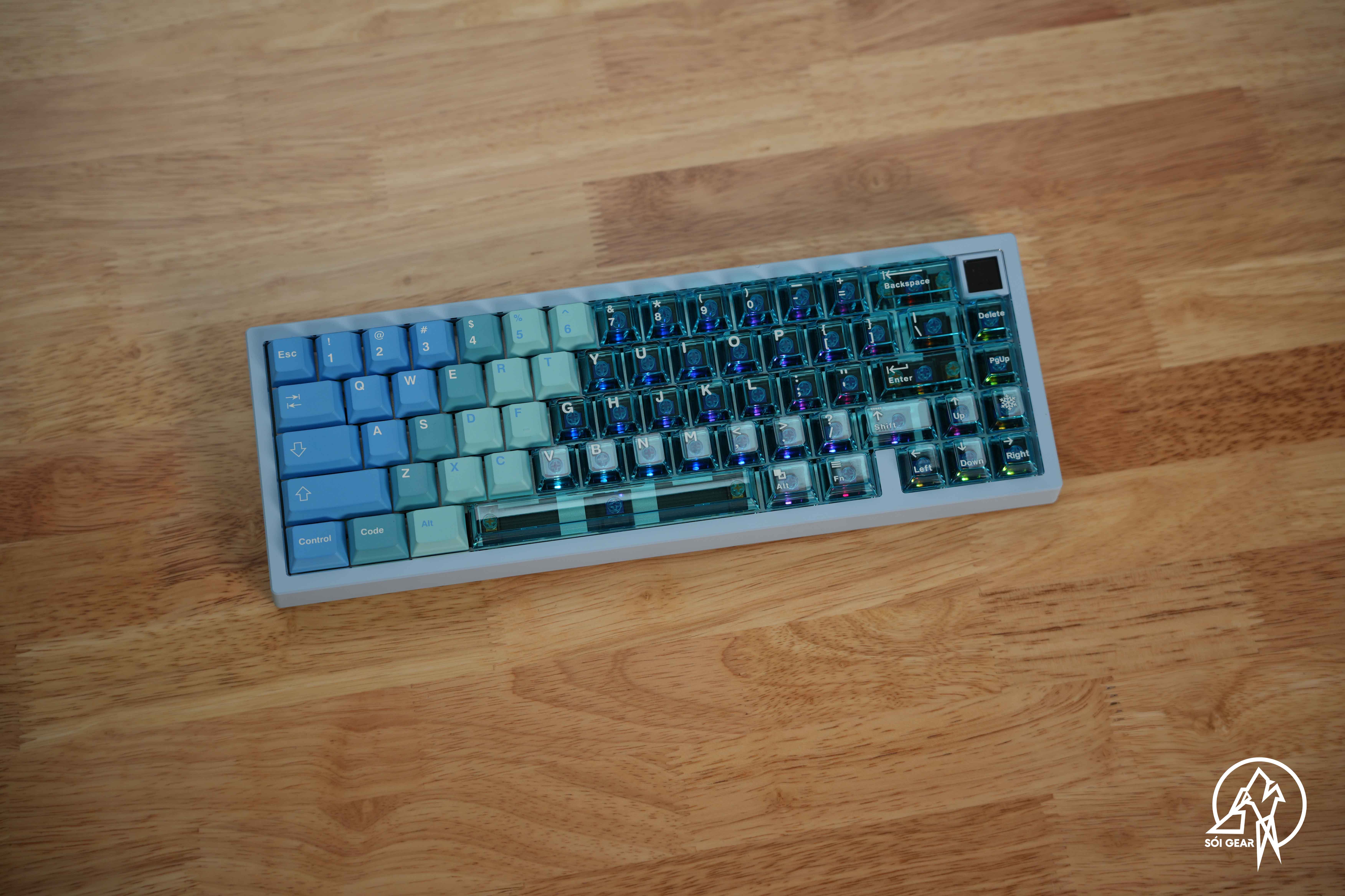 [Prebuilt by Sói] Zoom65 V3 E-Sky Blue - Keygeek Brian B1 - Cherry Mintcaps Núi Tuyết