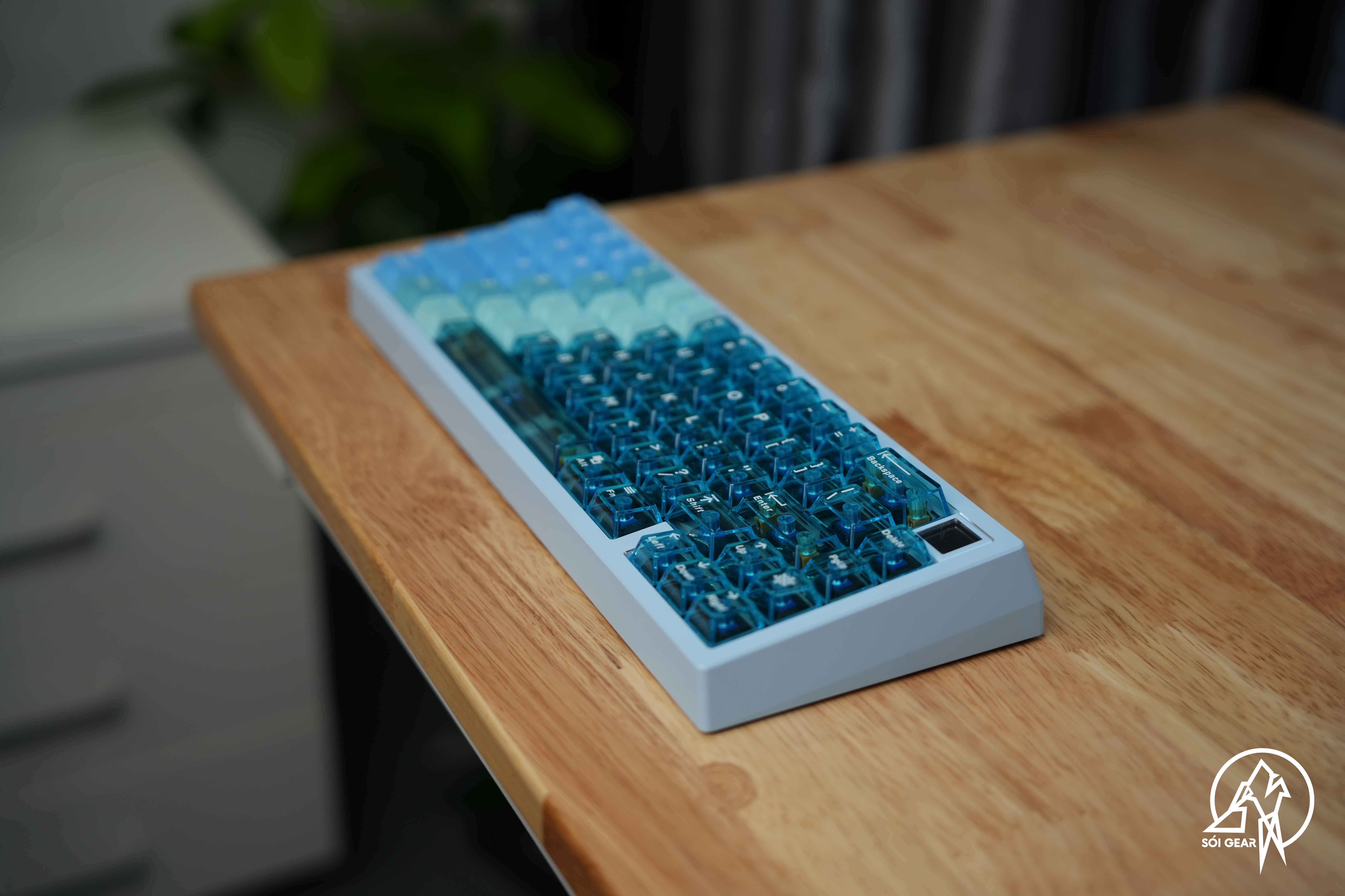 [Prebuilt by Sói] Zoom65 V3 E-Sky Blue - Keygeek Brian B1 - Cherry Mintcaps Núi Tuyết