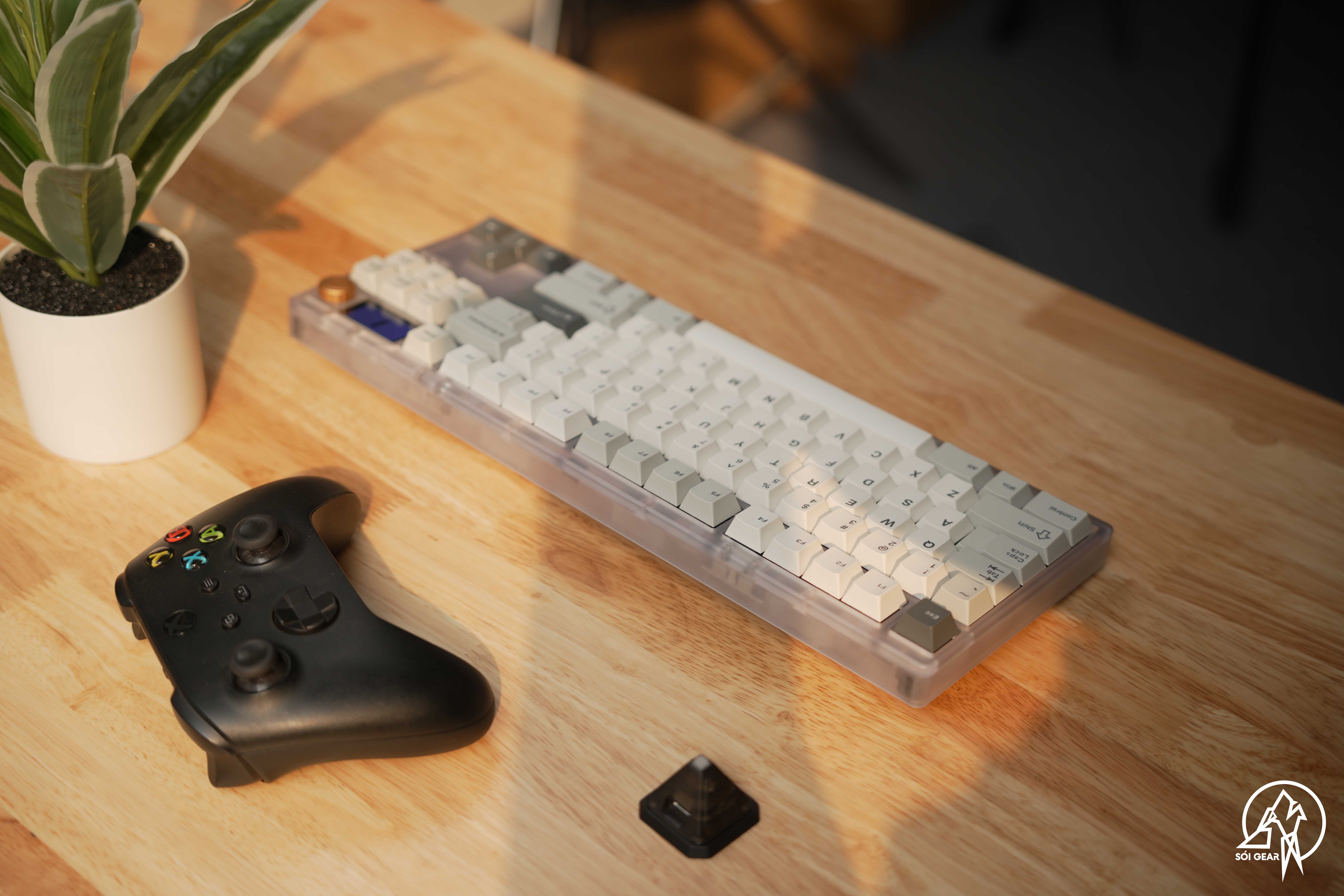 [Prebuilt by Sói] Zoom TKL DYNA - Frosted Clear - Keygeek Full Nylon - WS Gray Skies