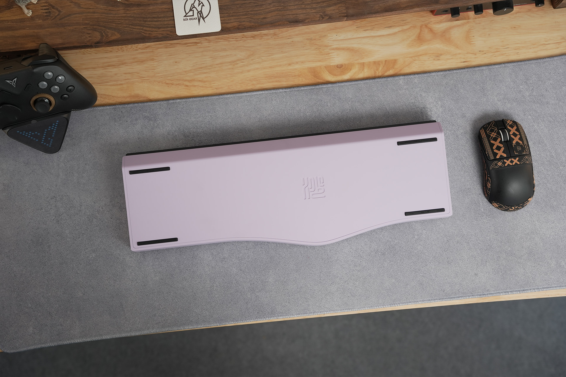[Prebuilt by Sói] Sand Glass Ergo 70 E Purple - Cherry MX2A - Mintcaps Minimalist Black Purple PBT Dyesub
