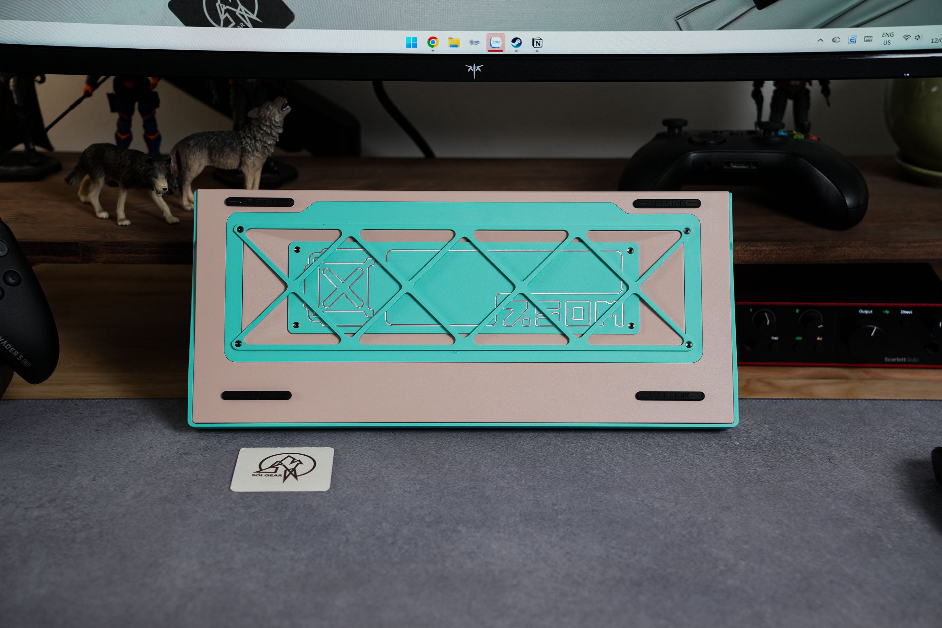 [Prebuilt by Sói] Zoom75 Tiga Aquamarine - Keygeek Full Nylon - Mintcap MAC
