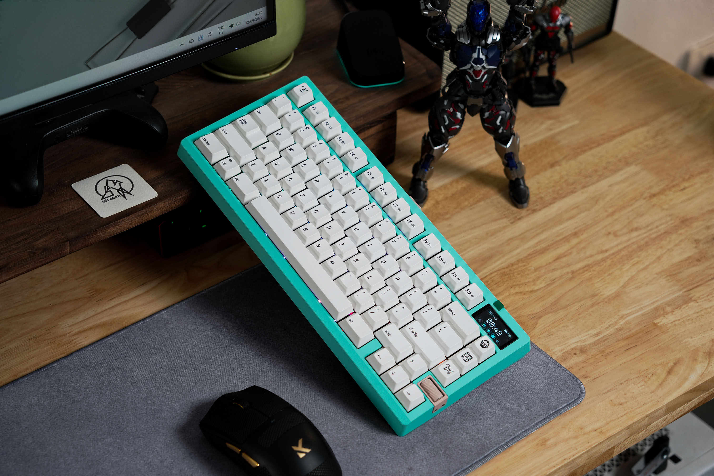 [Prebuilt by Sói] Zoom75 Tiga Aquamarine - Keygeek Full Nylon - Mintcap MAC