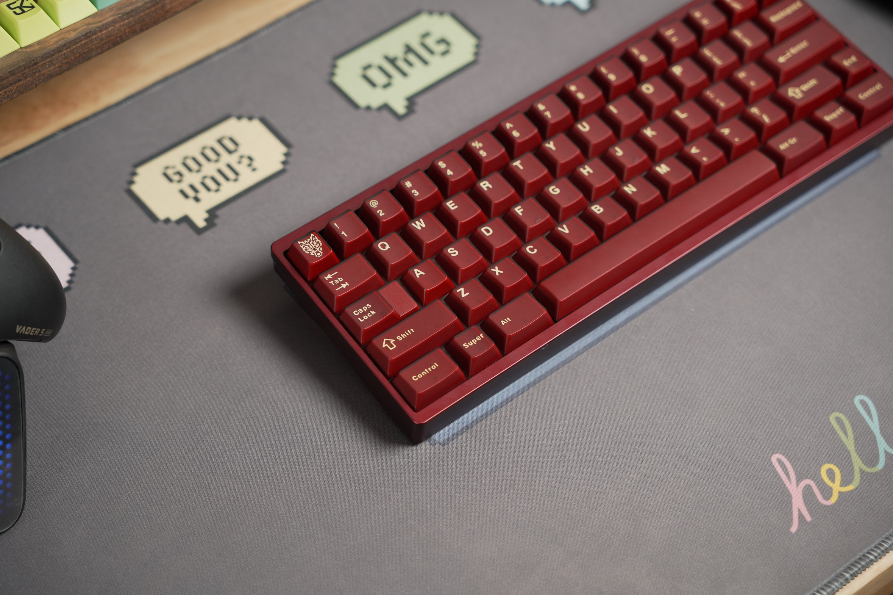 [Prebuilt by Sói] Neo60Cu Burgundy - Neo Amber - AIFEI PYGA Red Semi-Transparent