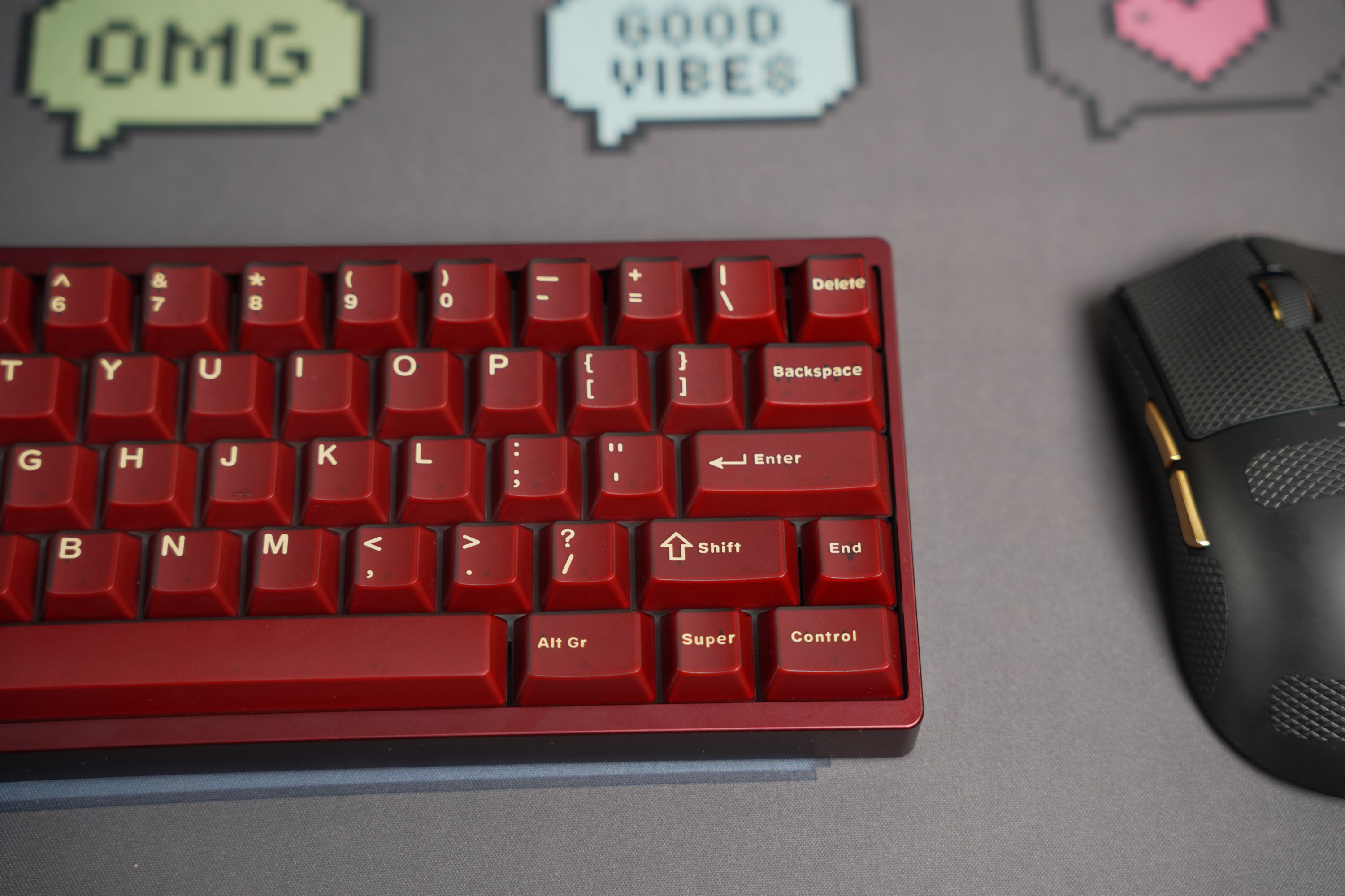 [Prebuilt by Sói] Neo60Cu Burgundy - Neo Amber - AIFEI PYGA Red Semi-Transparent