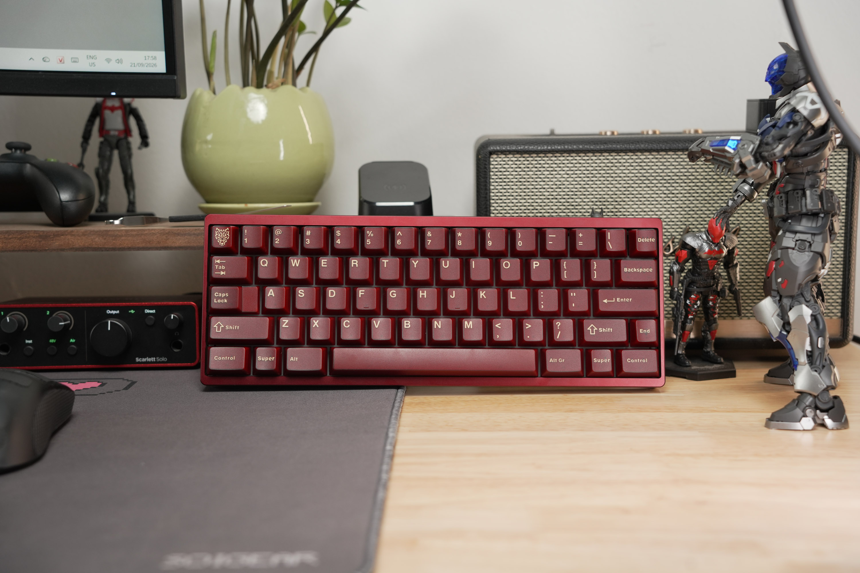 [Prebuilt by Sói] Neo60Cu Burgundy - Neo Amber - AIFEI PYGA Red Semi-Transparent