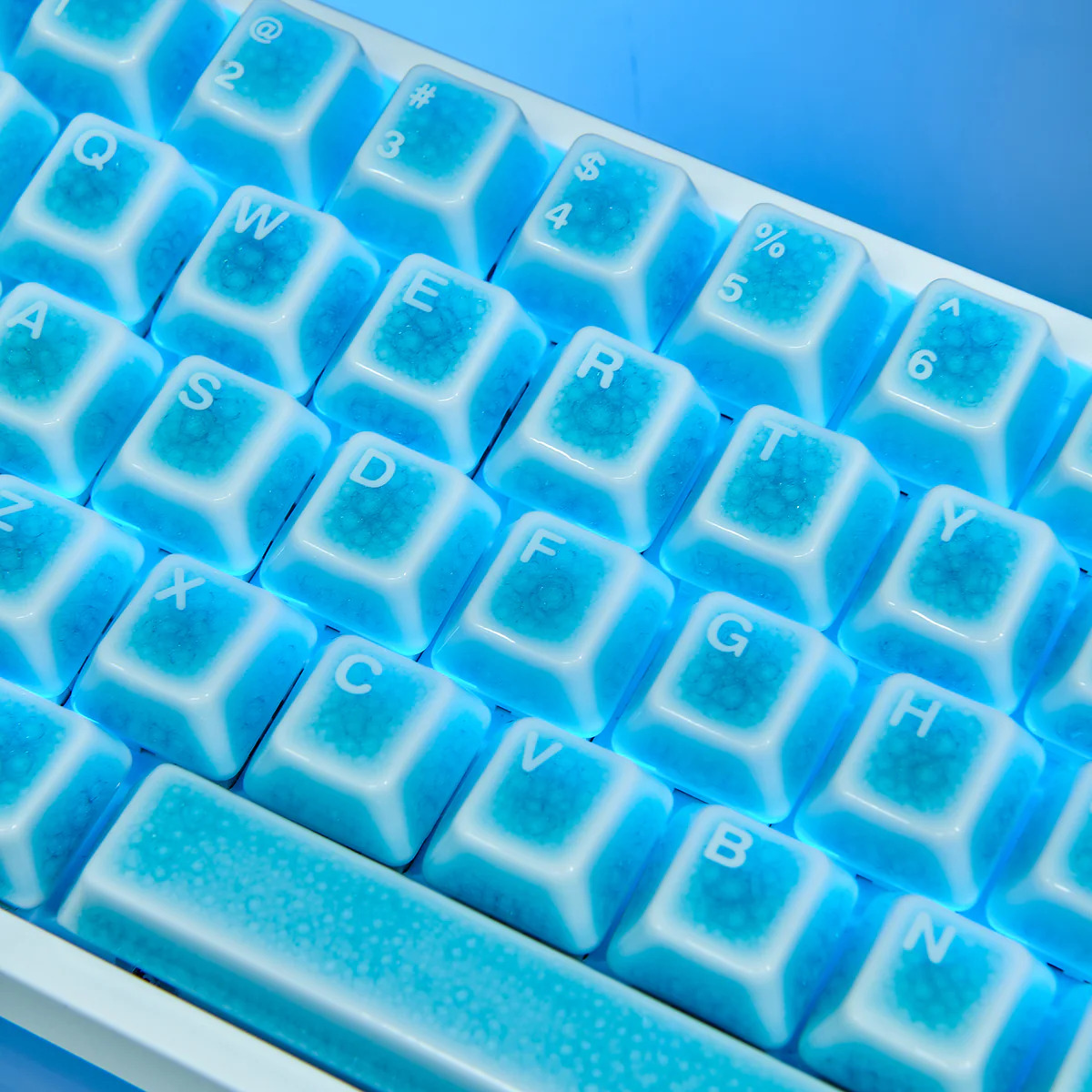 Keycap sứ Cerakey V2 - Blue Crazed - Full set