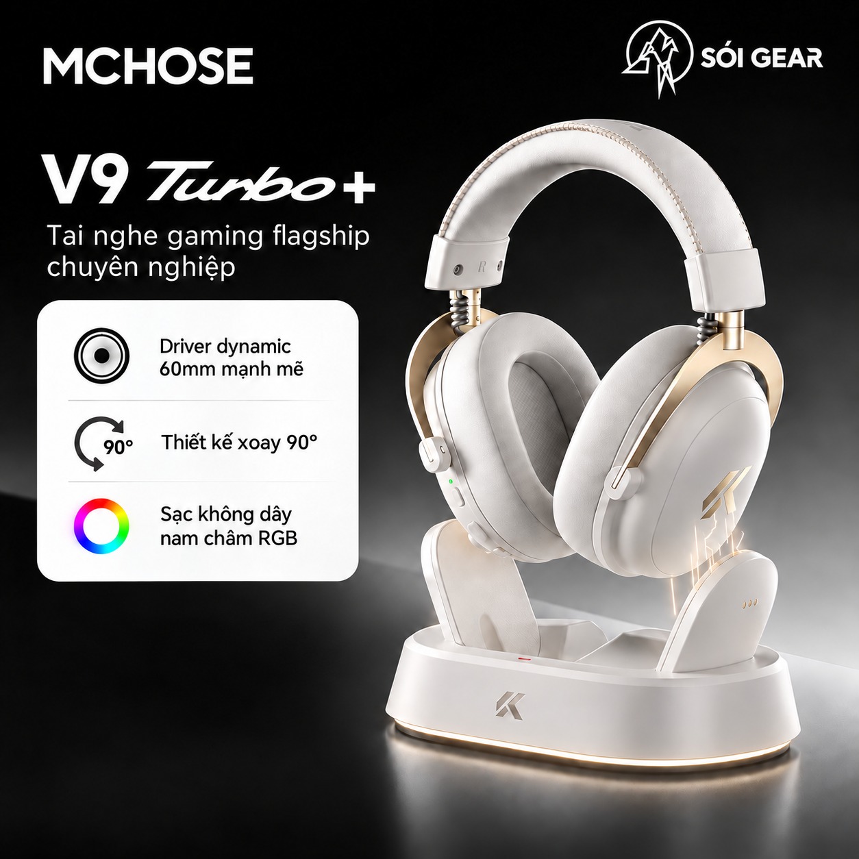 Tai nghe Gaming không dây MCHOSE V9 Turbo+