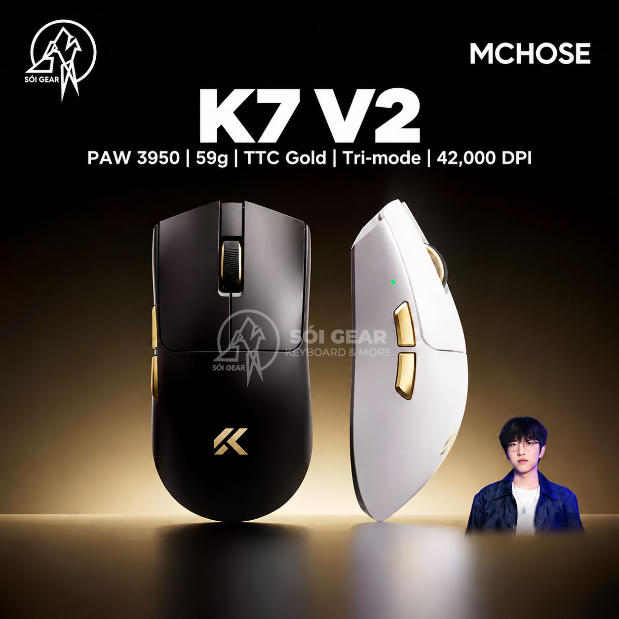 [Instock] Chuột Gaming Không dây Mchose K7 V2 | K7 V2 Ultra+