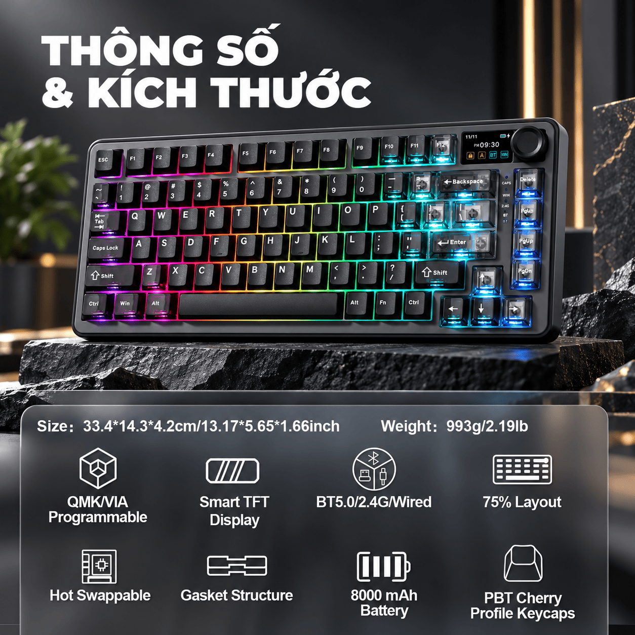 Bàn phím cơ Yunzii B75 Pro Max