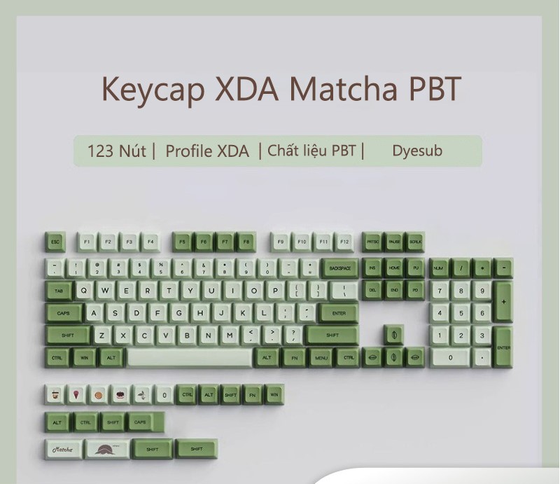 Keycap XDA Matcha PBT Dyesub