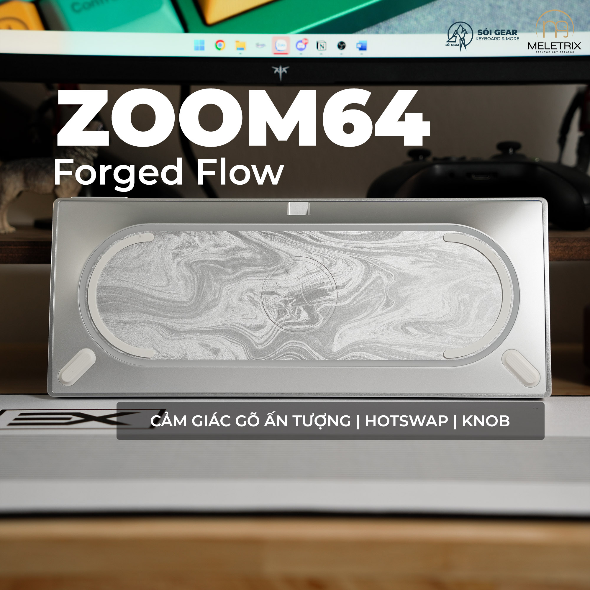 [In Stock] Zoom64 Mechanial Keyboard Kit - Forged Flow