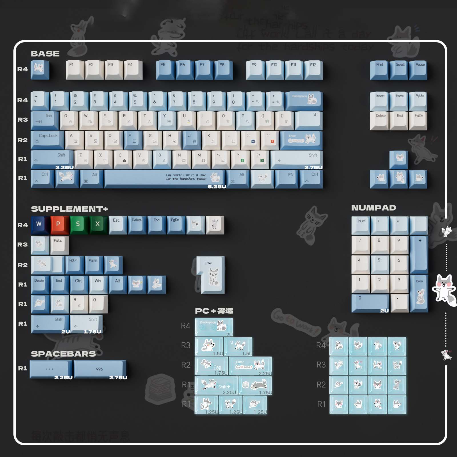 [In Stock] Keycap Cherry TapTempo Fox 1 PBT Dyesub