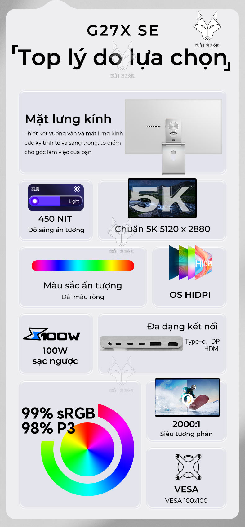 Màn hình Kuycon IPS 5K 60Hz 27 Inch G27X SE