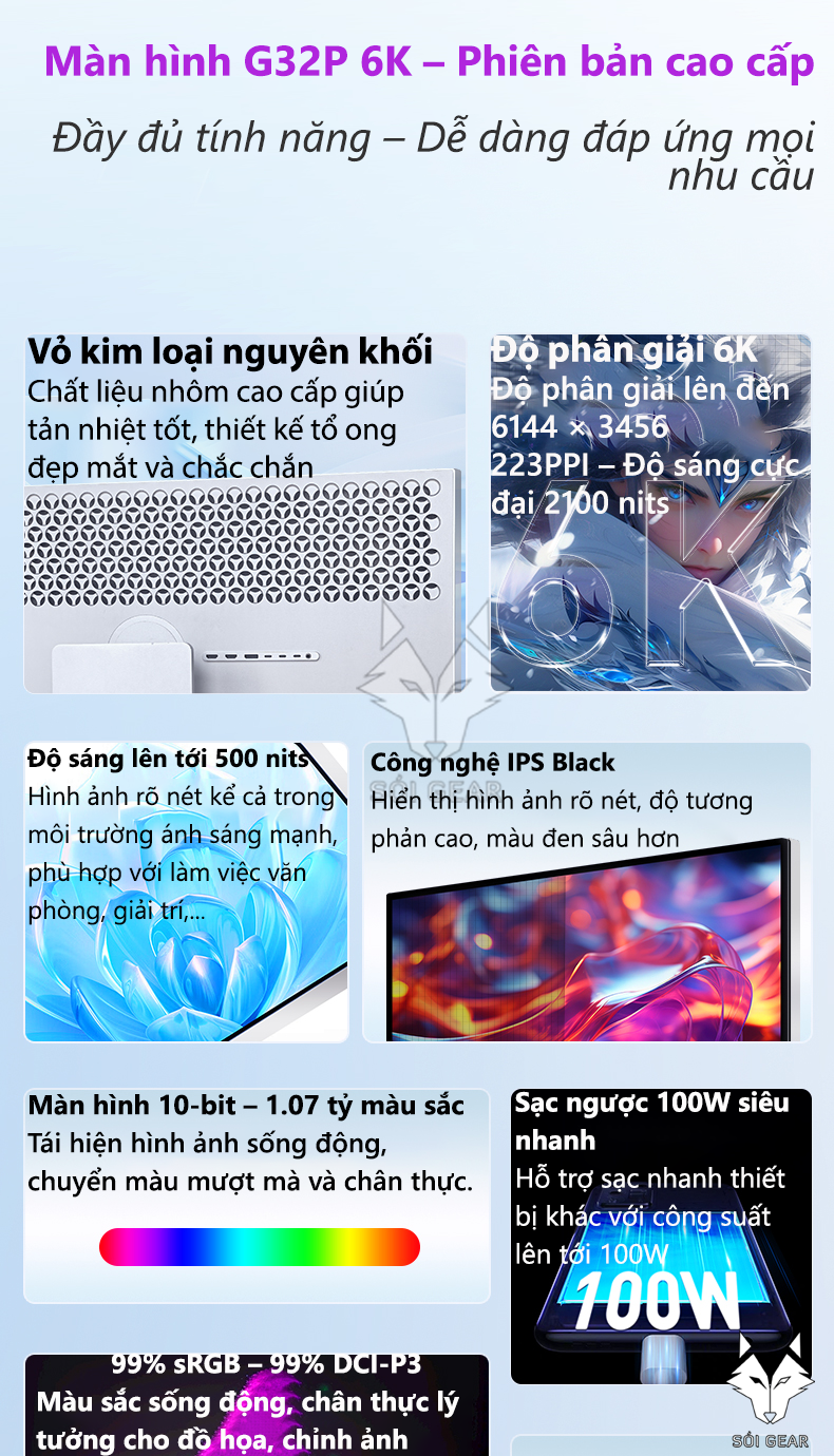 [Pre-Order] Màn hình Kuycon IPS 6K 60Hz 32 Inch G32P