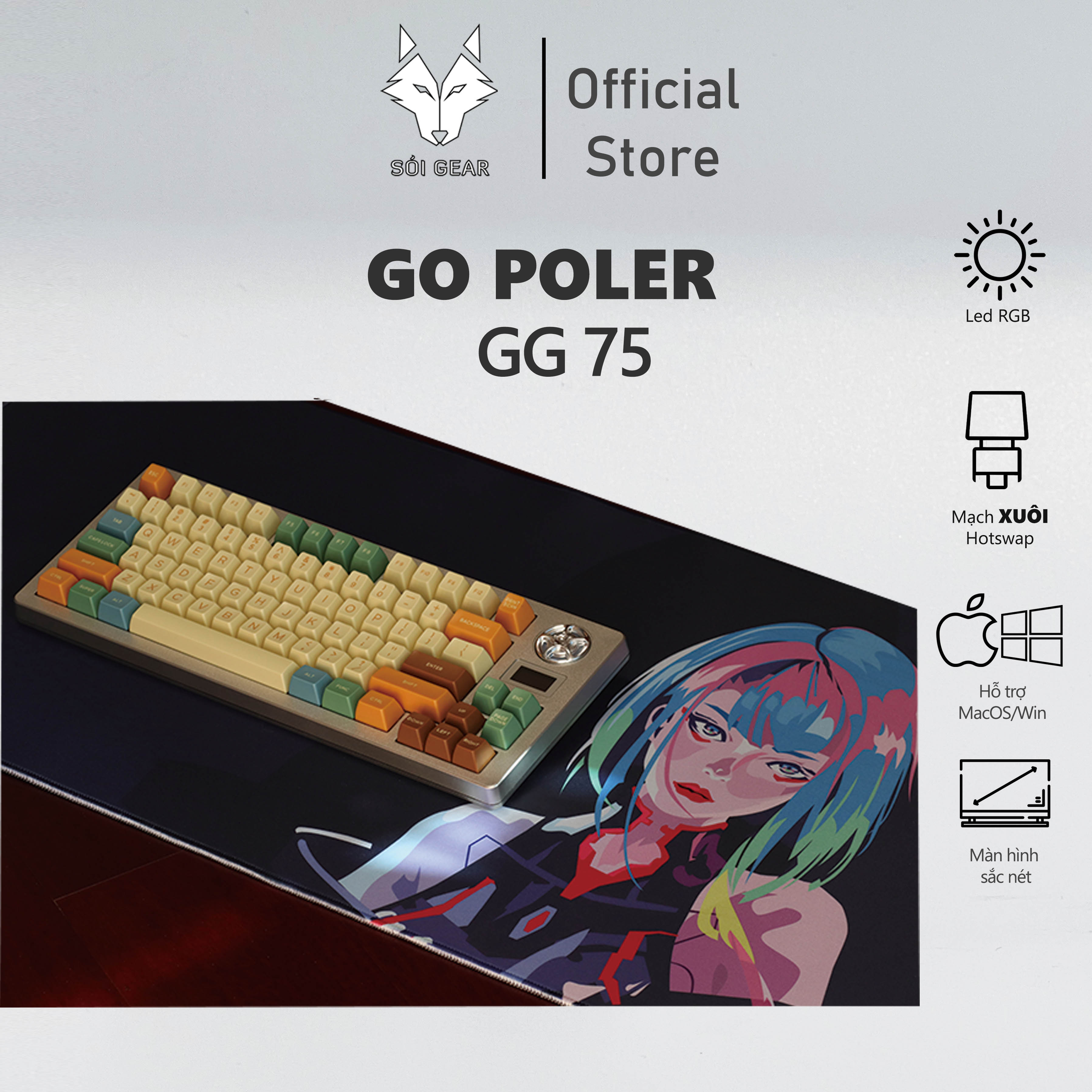 [In Stock] Bàn phím cơ Gopolar GG75 Kit