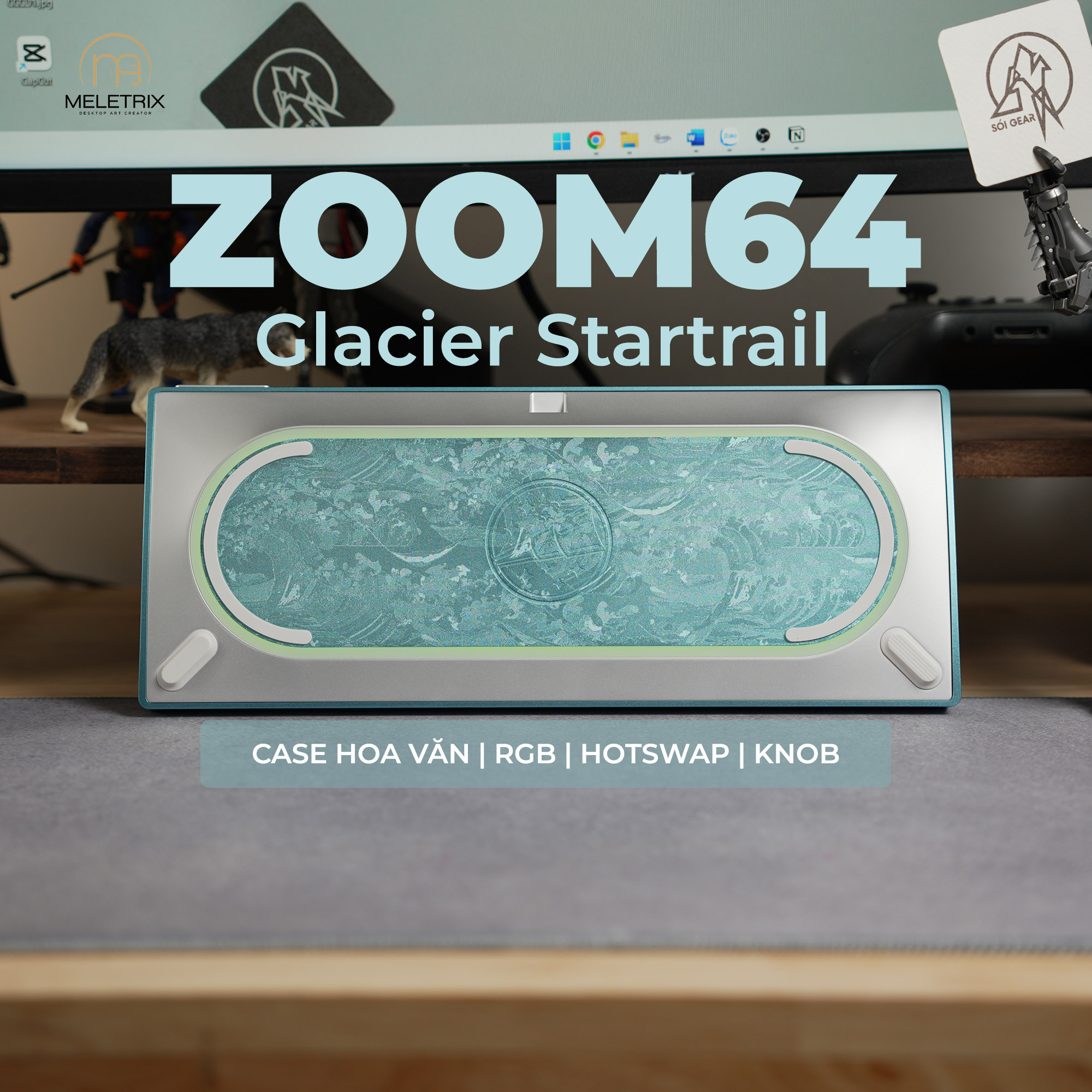 [In Stock] Zoom64 Mechanial Keyboard Kit - Glacier Startrail