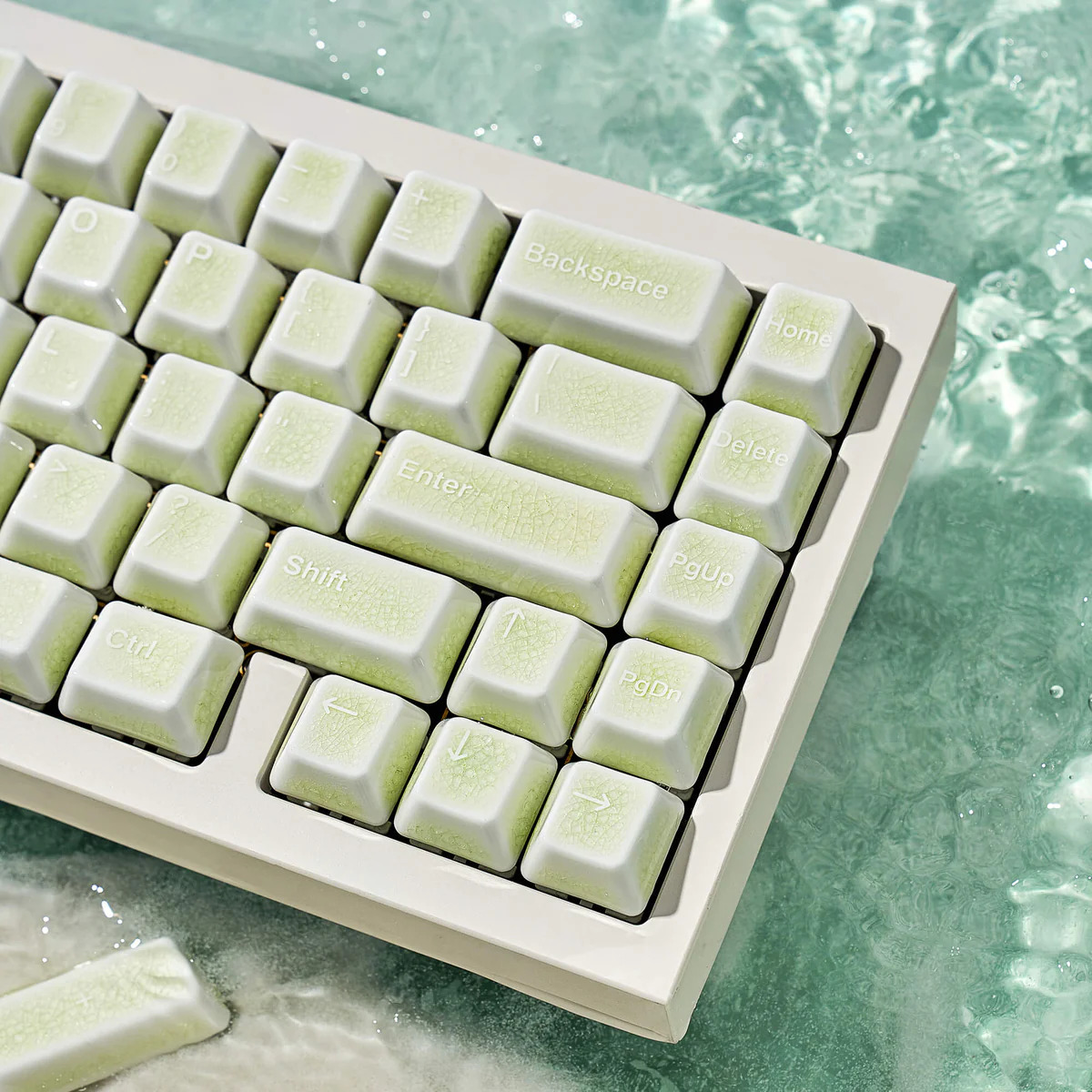 Keycap sứ Cerakey V2 - Green Crazed
