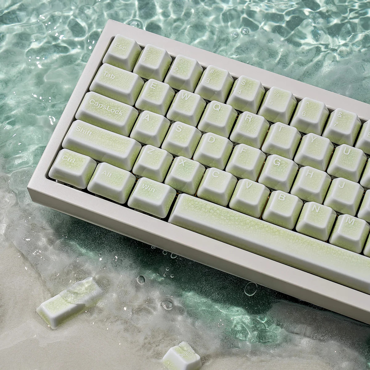 Keycap sứ Cerakey V2 - Green Crazed