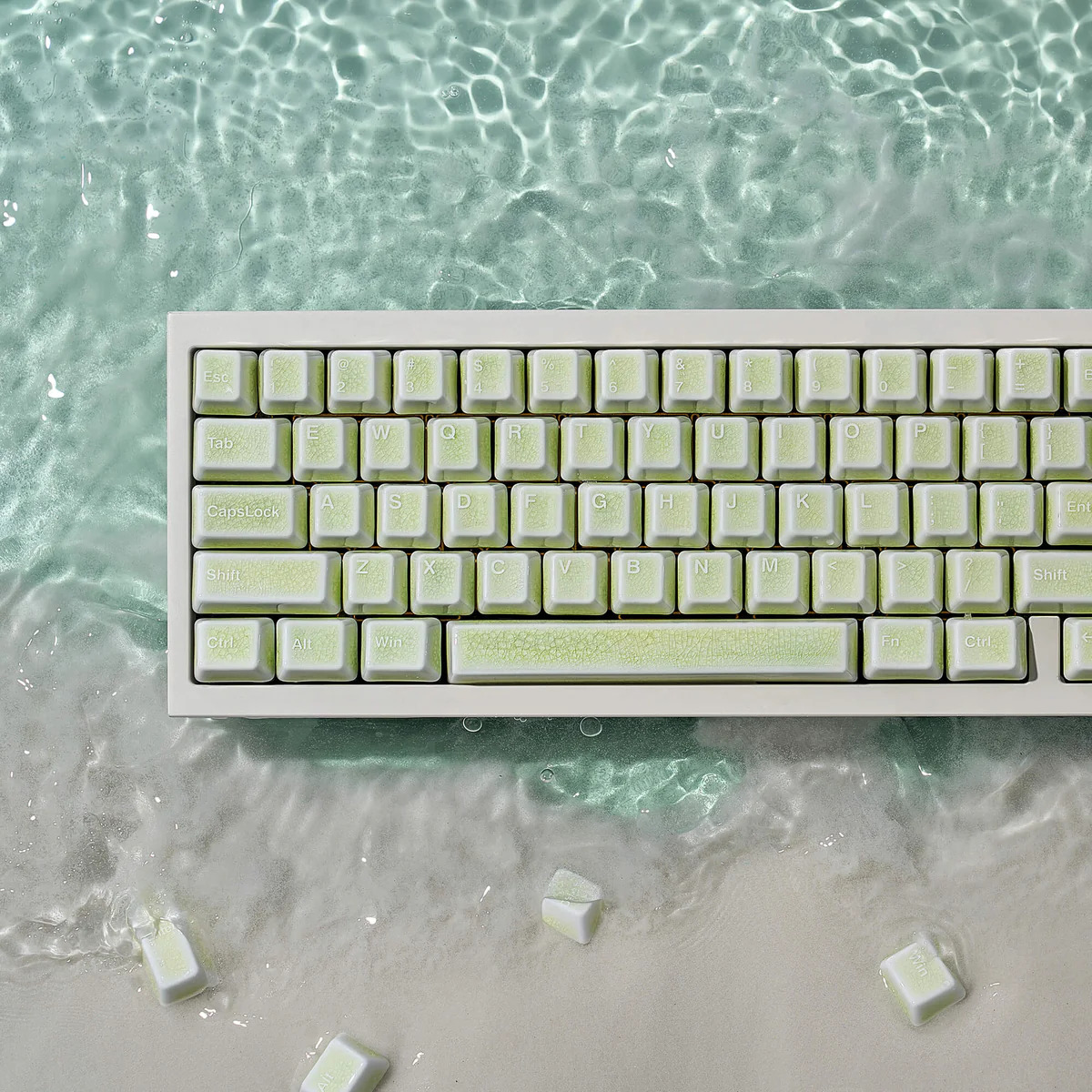 Keycap sứ Cerakey V2 - Green Crazed