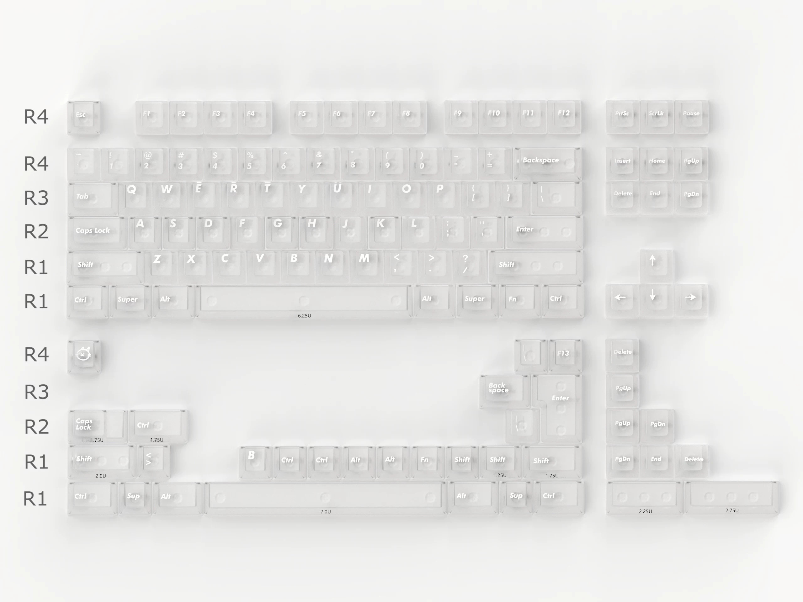 Keycap Aifei Foggy Cherry ABS Xuyên led