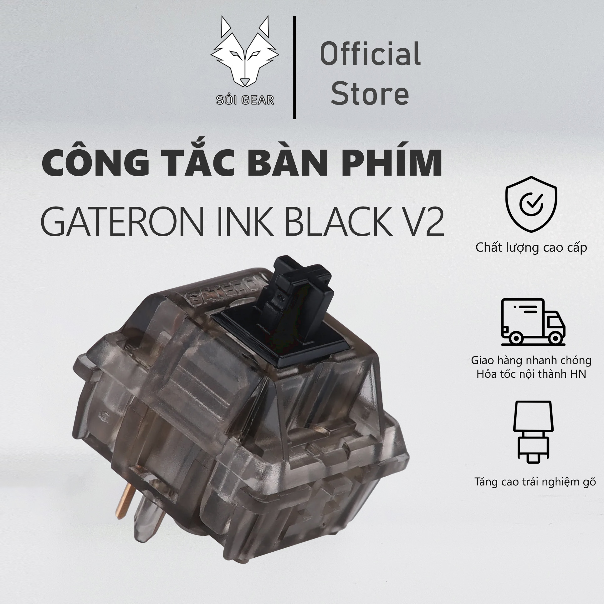 [In Stock] Công tắc bàn phím cơ Switch Gateron Ink Black V2