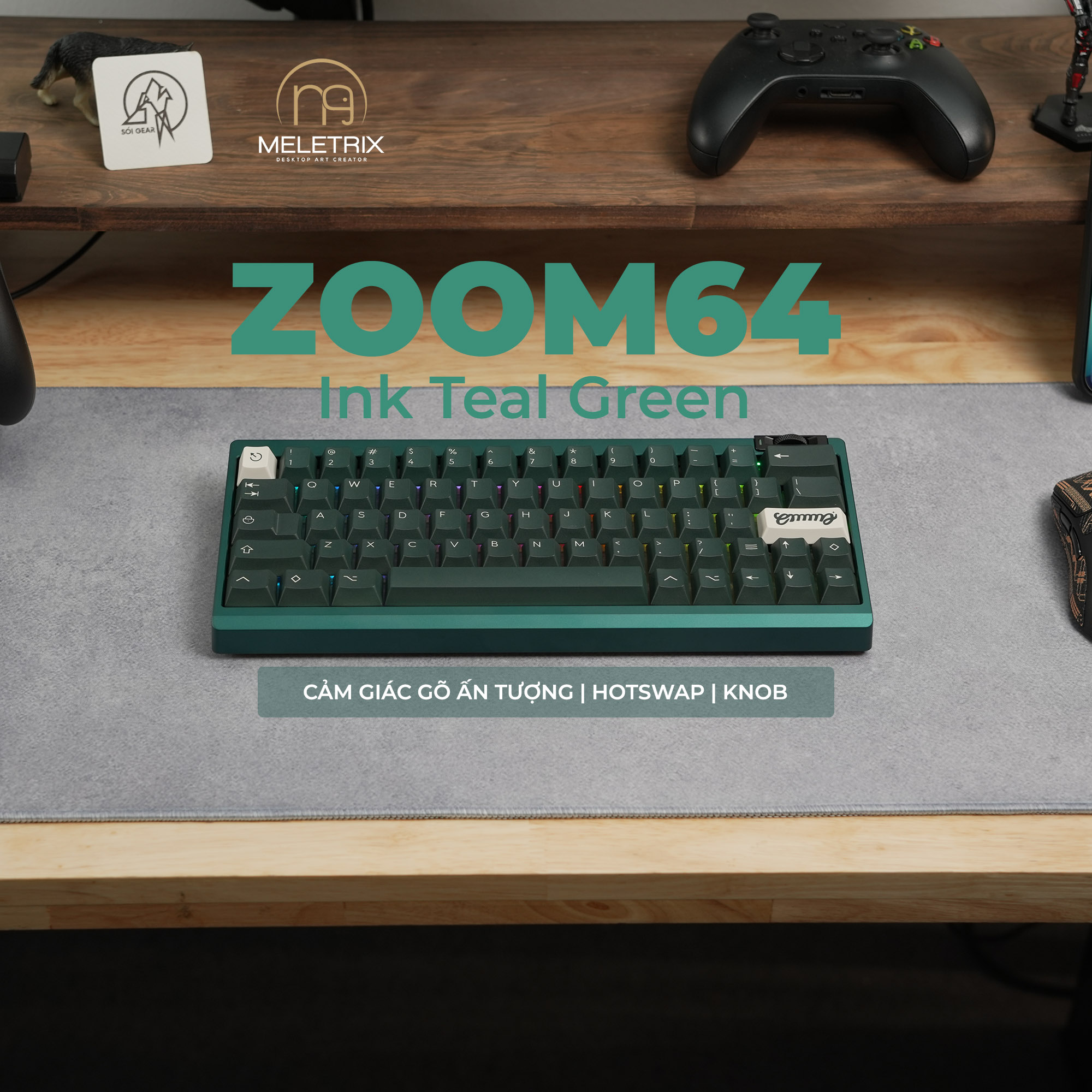 [In Stock] Zoom64 Mechanial Keyboard Kit - Ink Teal