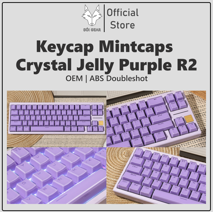 Keycap OEM Mintcaps Crystal Jelly Purple R2 ABS Doubleshot