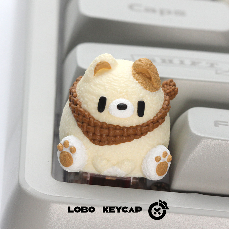 Keycap Lobo Artisan Gấu đeo khăn