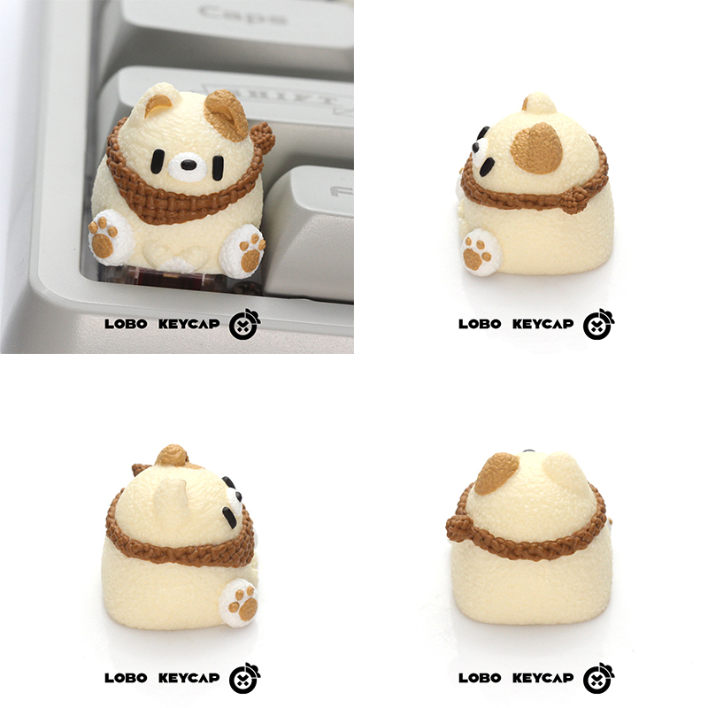 Keycap Lobo Artisan Gấu đeo khăn
