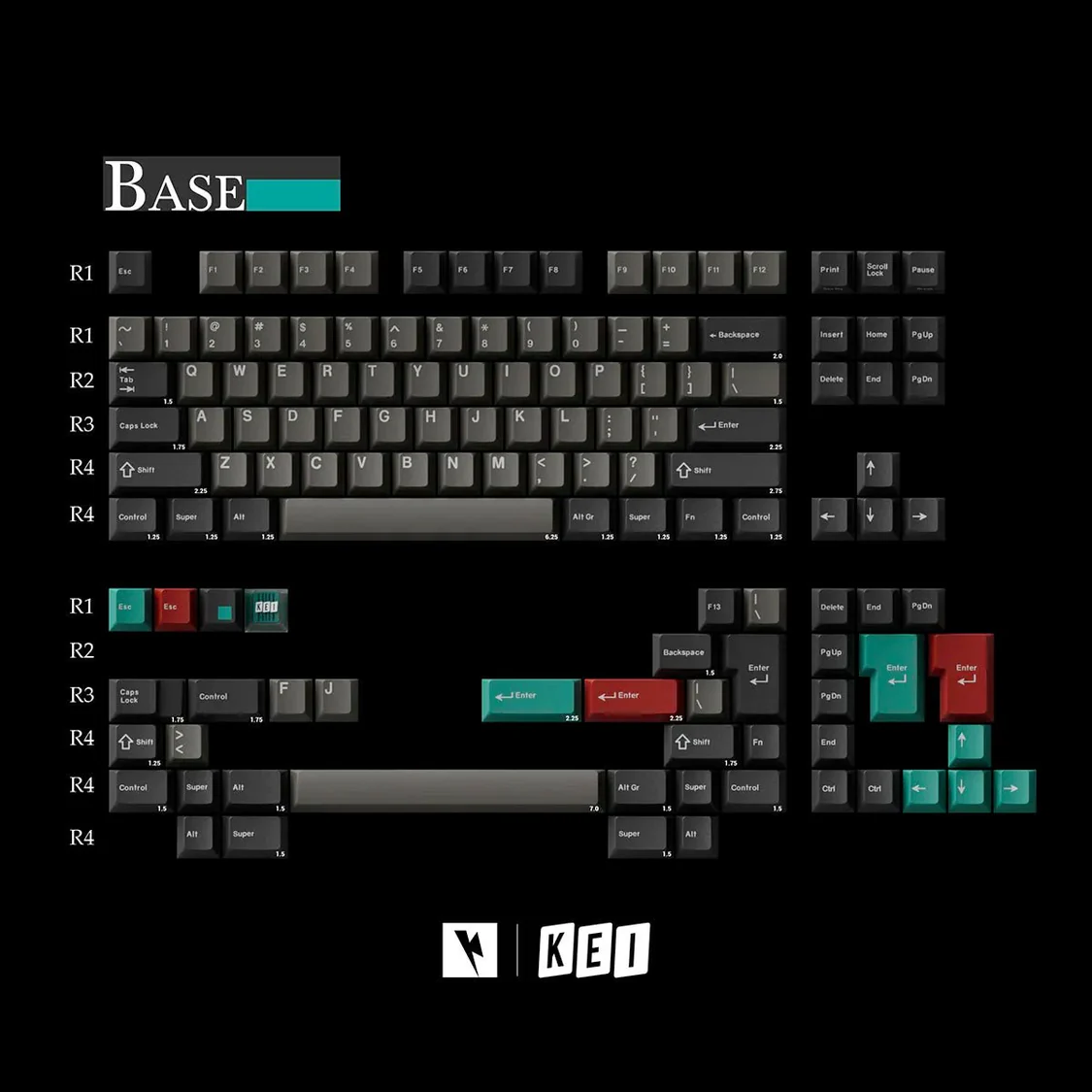 Keycap Cherry KeyKobo Dolch ABS Doubleshot