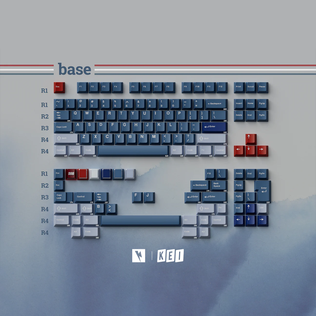 Keycap Cherry KeyKobo R.W.B ABS Doubleshot