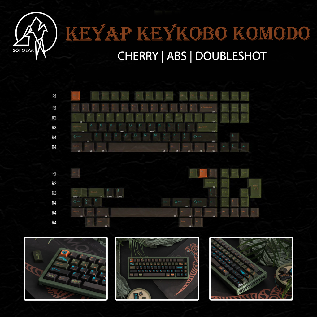 Keycap Cherry KeyKobo Komodo ABS Doubleshot