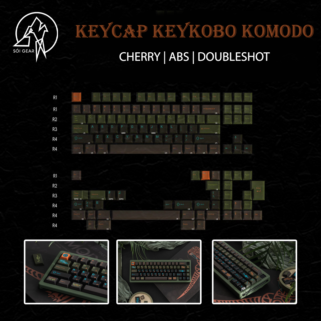 Keycap Cherry KeyKobo Komodo ABS Doubleshot