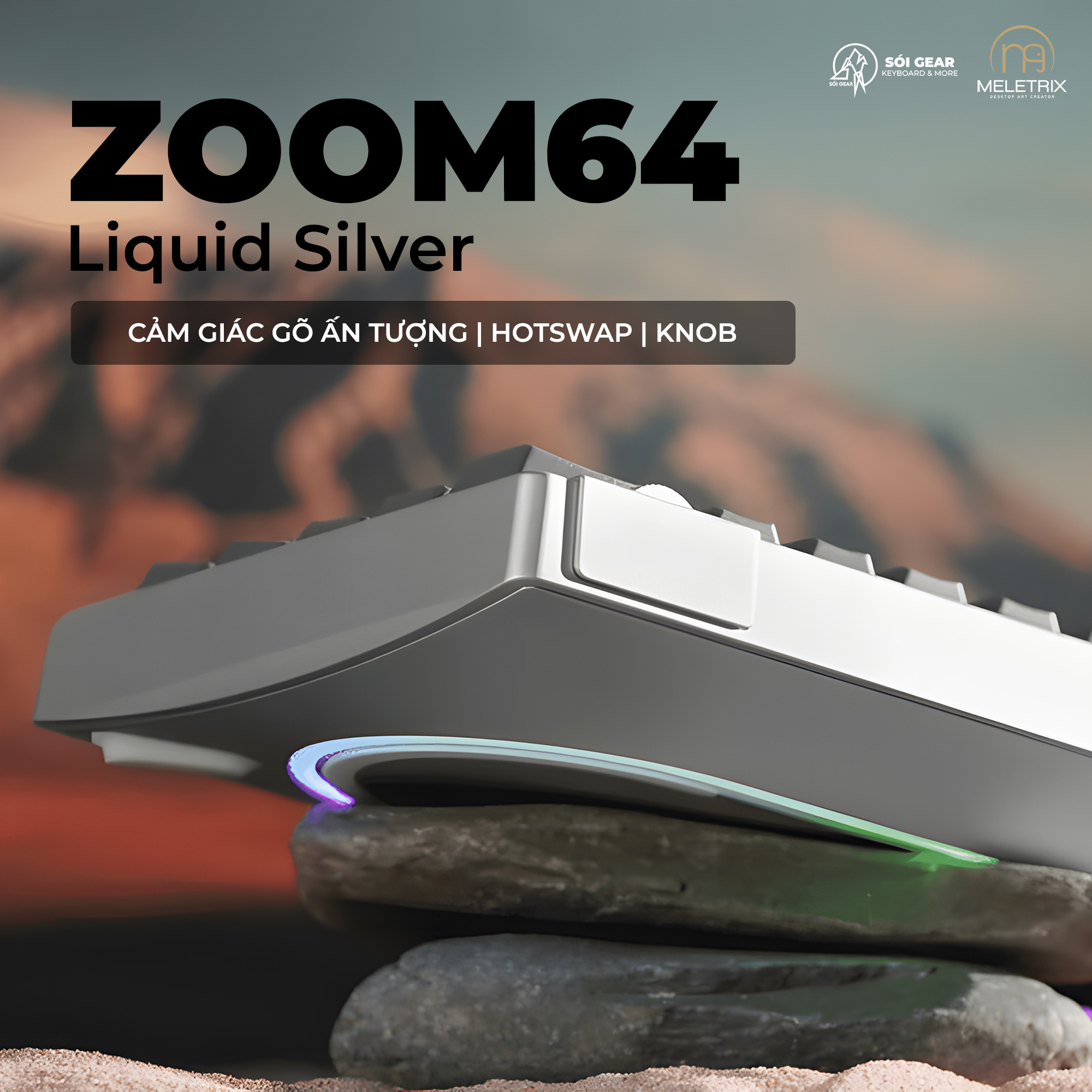 [In Stock] Zoom64 Mechanial Keyboard Kit - Liquid Silver