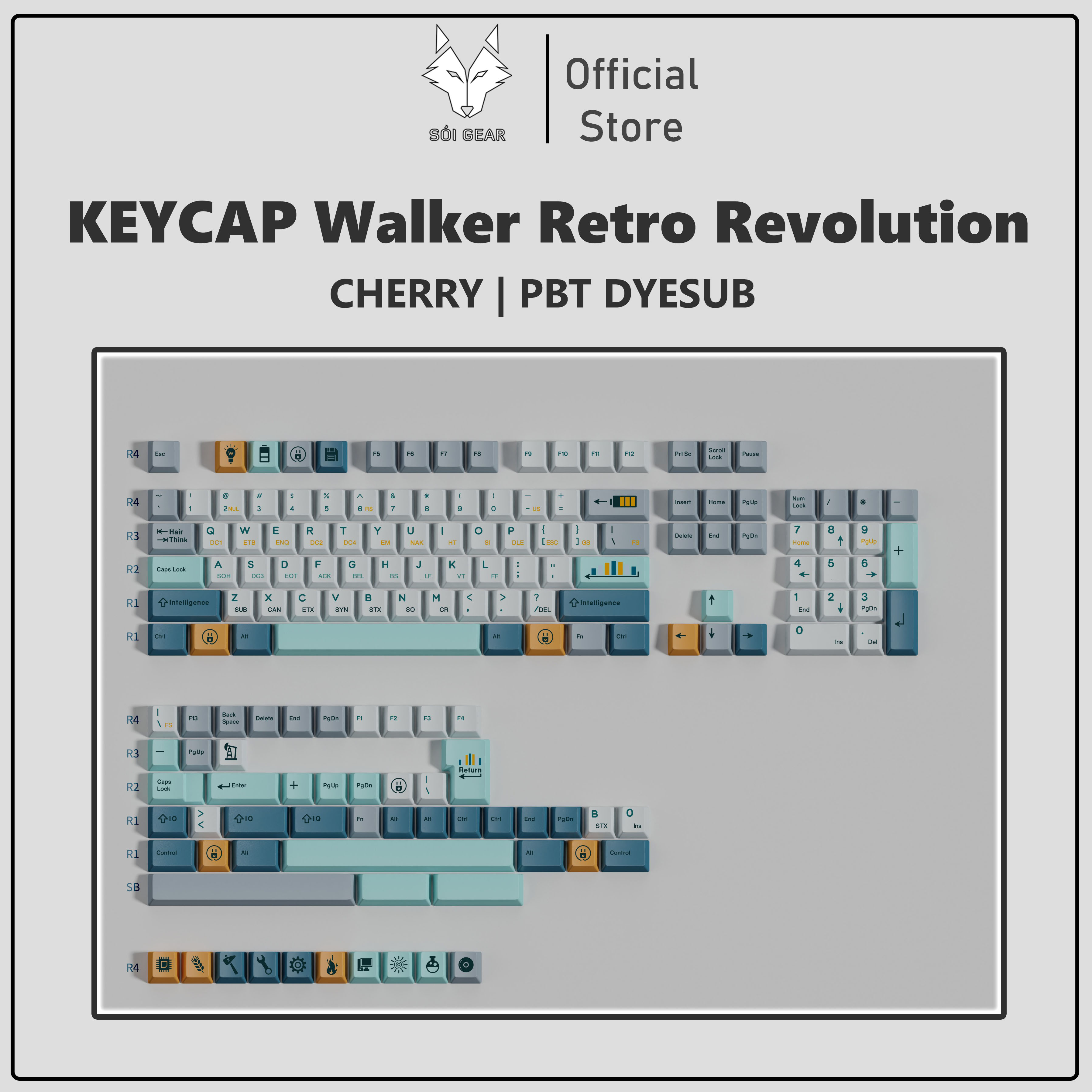 [Instock] Keycap Walker Cherry Retro Revolution PBT Dyesub