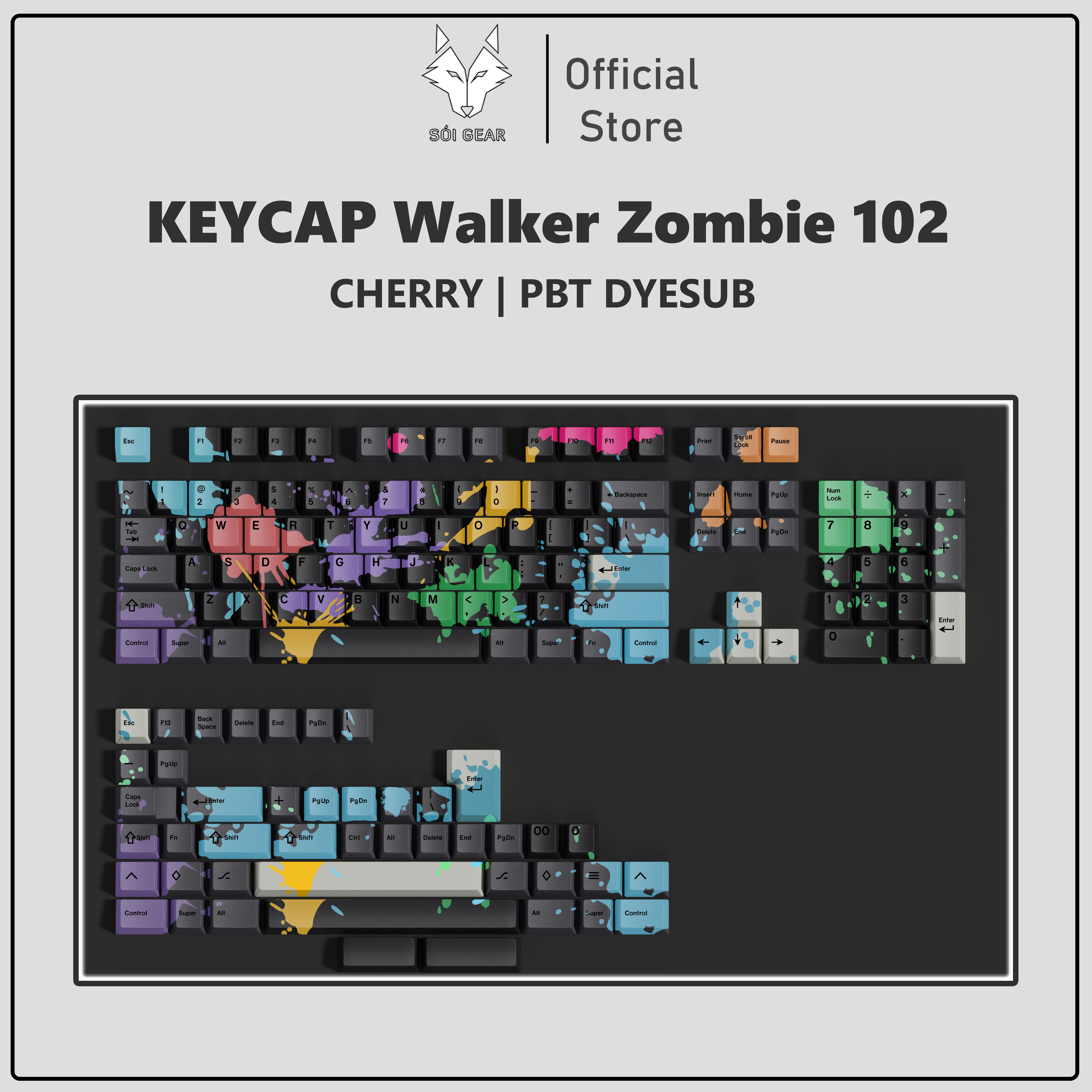 [In stock] Keycap Walker Cherry Zomebie102 PBT Dyesub