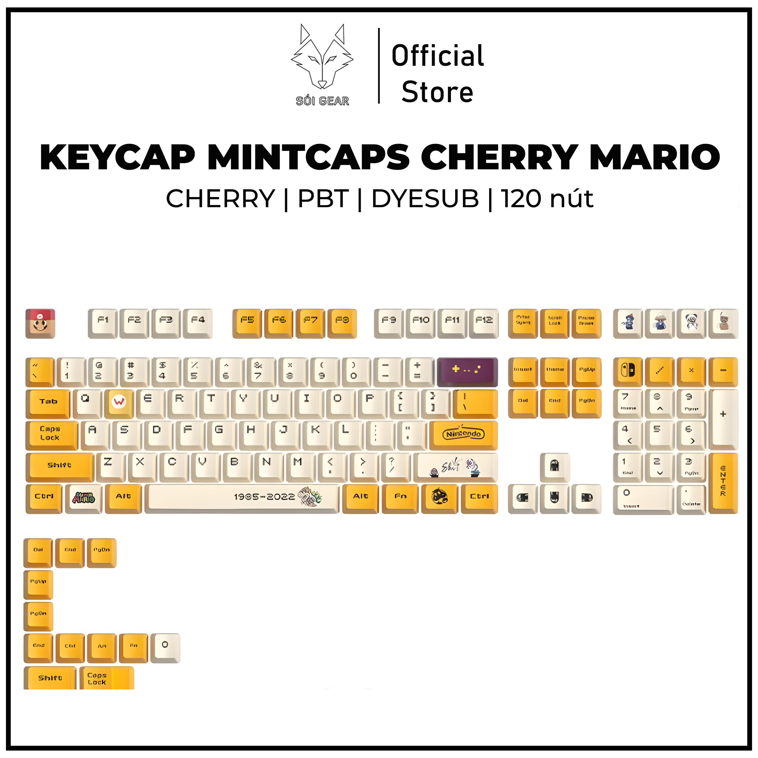 Keycap Mintcaps Cherry Mario PBT Dyesub-Yellow